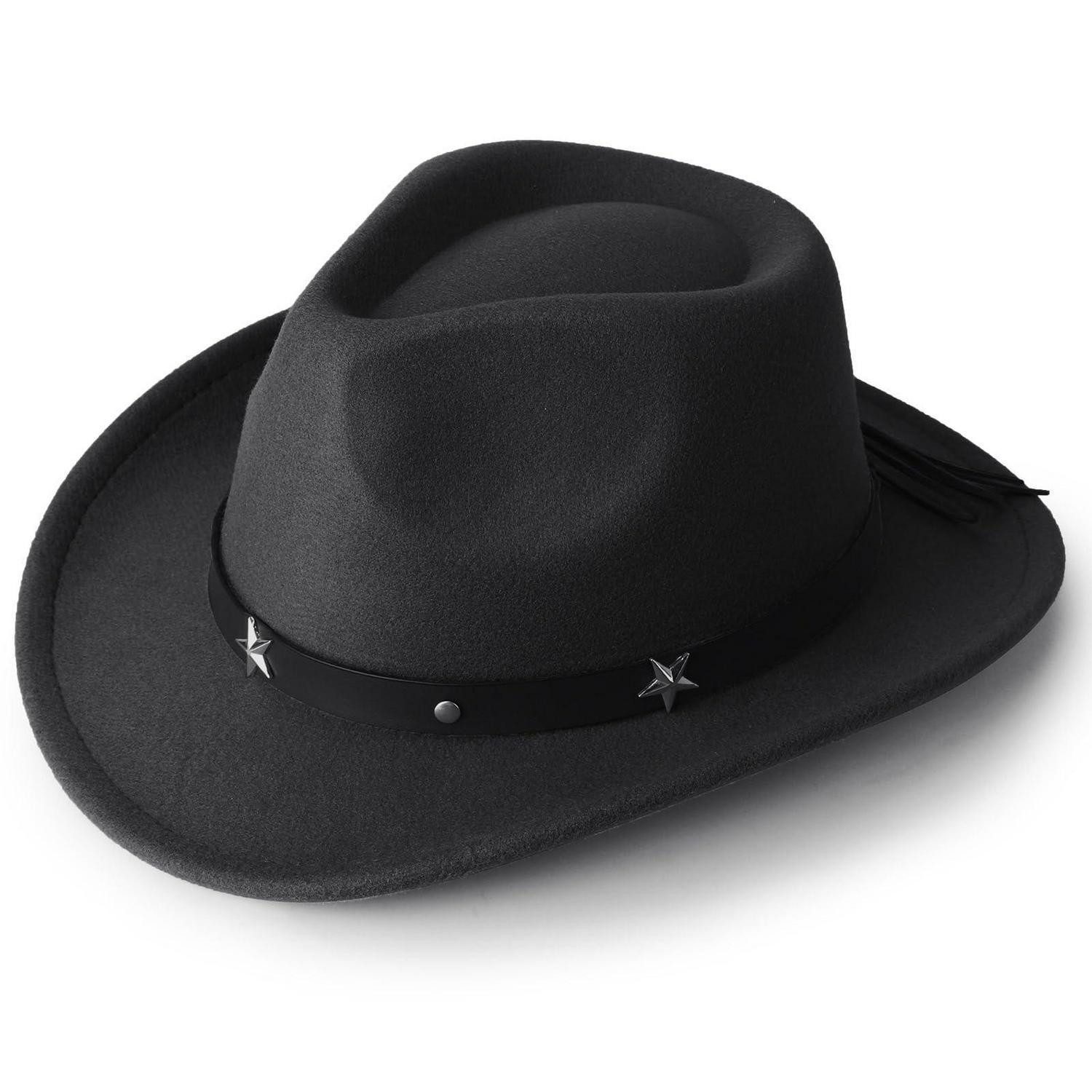 LuxusKollektion Cowboyhut Cowboyhut Kinder Western Fedora Schnalle 1 Pc Cowboy Hat: Black 17-01