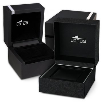 Lotus Quarzuhr »UL18516/4 Lotus Herren-Armbanduhr schwarz Analog«, (Armbanduhr), Herren Armbanduhr rund, groß (ca. 40mm), Lederarmband schwarz