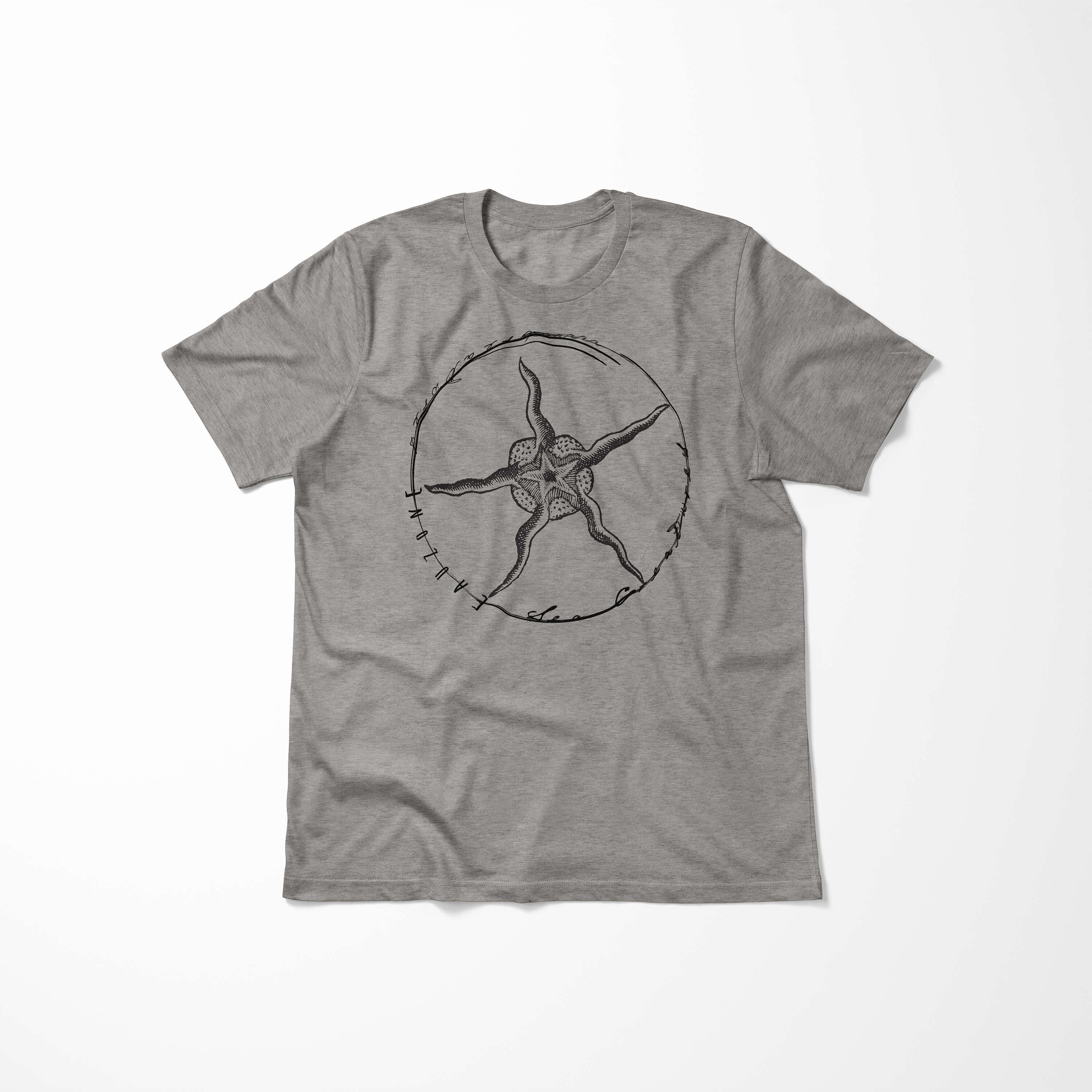 T-Shirt Tiefsee Sea und T-Shirt Art feine Serie: Creatures, 019 Sinus Sea Struktur Ash - Schnitt / sportlicher Fische