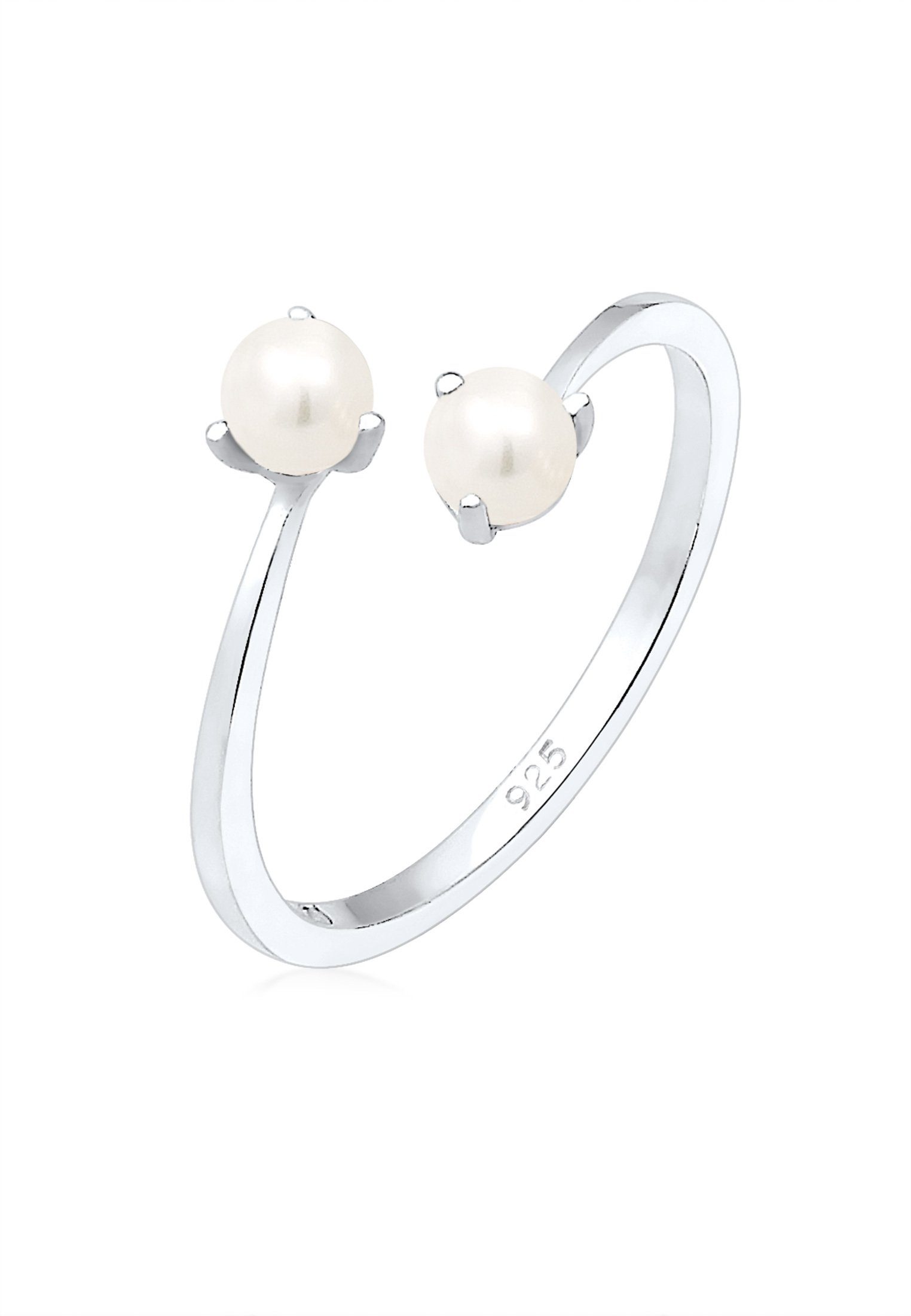 Elli Perlenring Süßwasserperle Verstellbar One Size 925 Silber