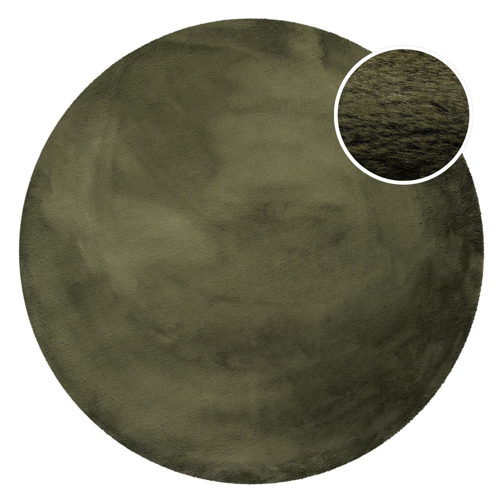 Esprit Hochflor-Teppich Alice ESP-4377 Kunstfell, rund, Höhe: 25 mm, Kaninchenfell-Haptik, besonders weich und dicht, für alle Räume