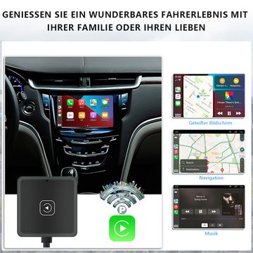 Hikity Apple CarPlay Adapter kabelgebunden auf kabellos für OEM Adapter Wireless Adapter zu Plug & Play, Apple CarPlay Drahtlos-Adapter