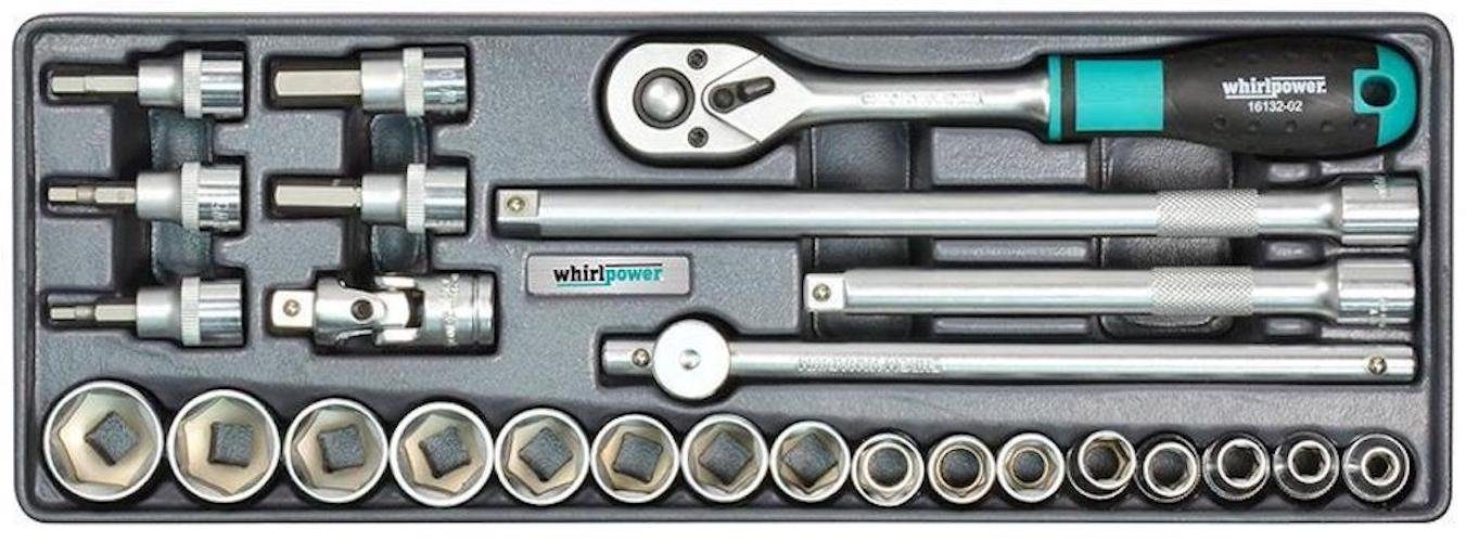 PROREGAL® Werkzeugset Schrank, 7 211 Whirlpower® Werkstattwagen teiliger Sockets
