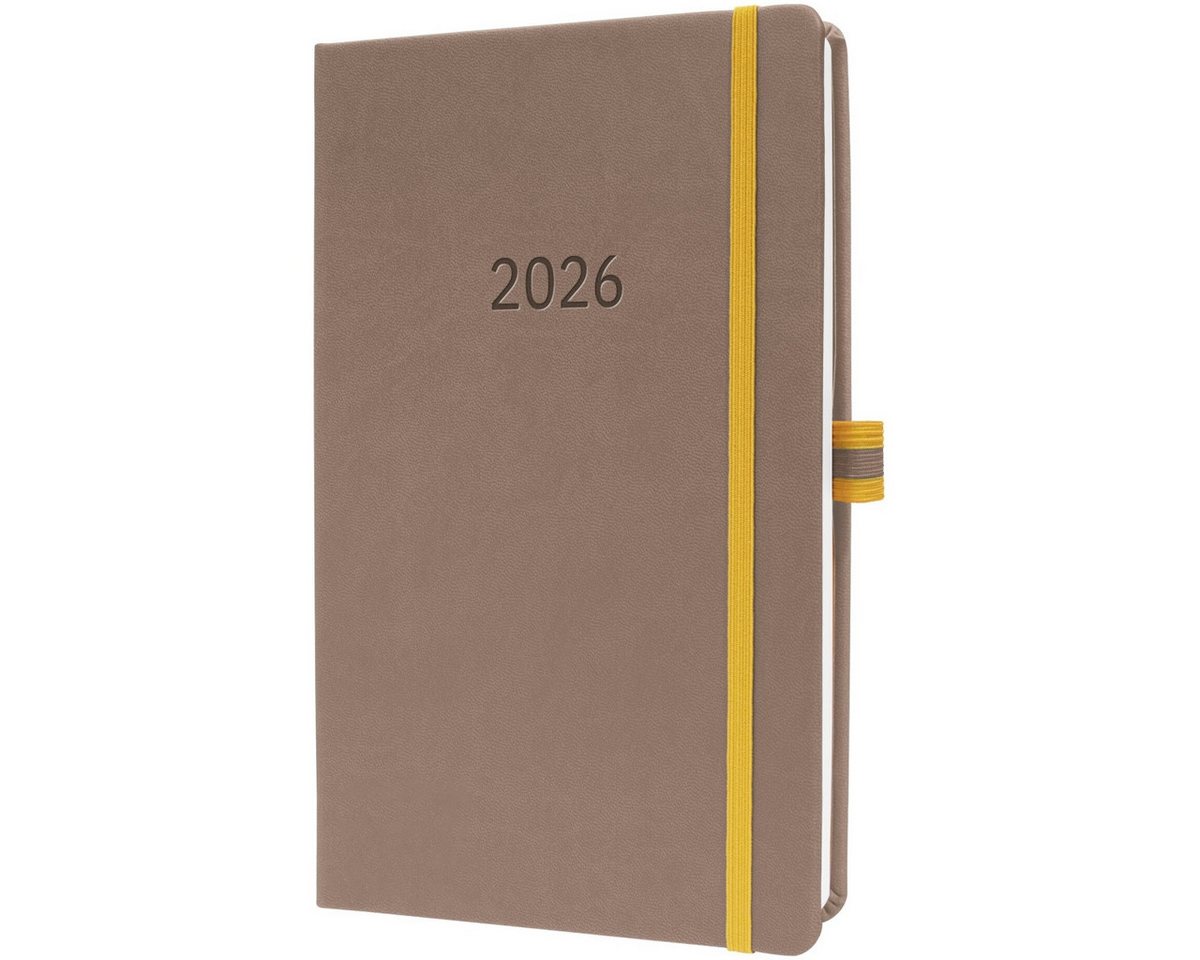 Thumbnail - Sigel Taschenkalender Wochenkalender Linescape ca. A5 DE Hardcover braun 2026.
