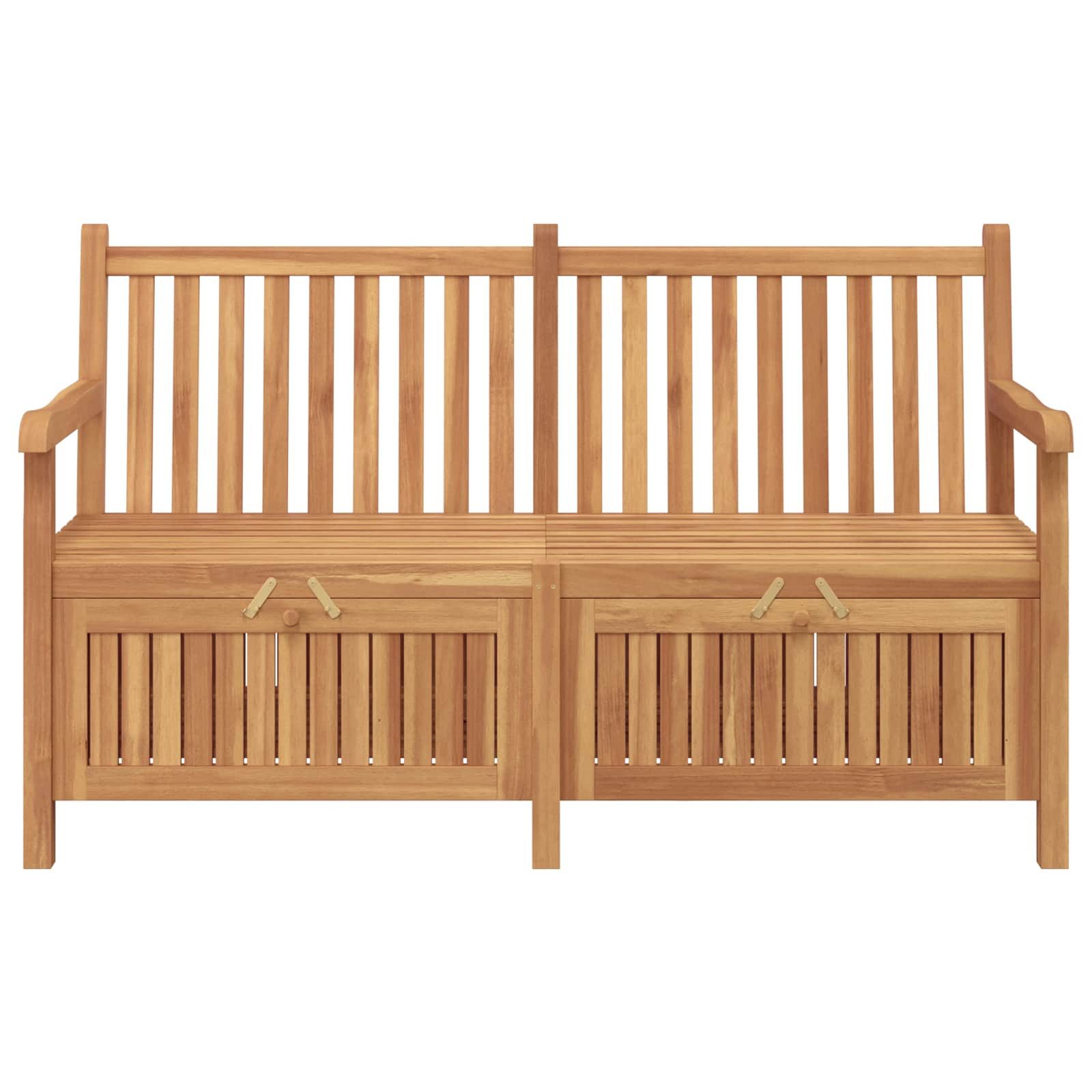 furnicato Gartenbank Rustikale aus Naturholz 150 x 60 x 90 cm in Braun, Witterungsbeständige Sitzbank mit Armlehnen und integriertem Stauraum