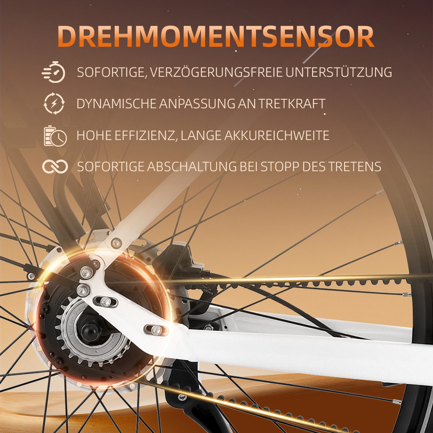 VECOCRAFT E-Bike Damen und Herren 28x2’’ 50Nm,100KM,Gates Riemenantrieb luna1.0, Heckmotor, 360 Wh, Elektrofahrrad,Pedelec,E-Citybike,36V 10AH