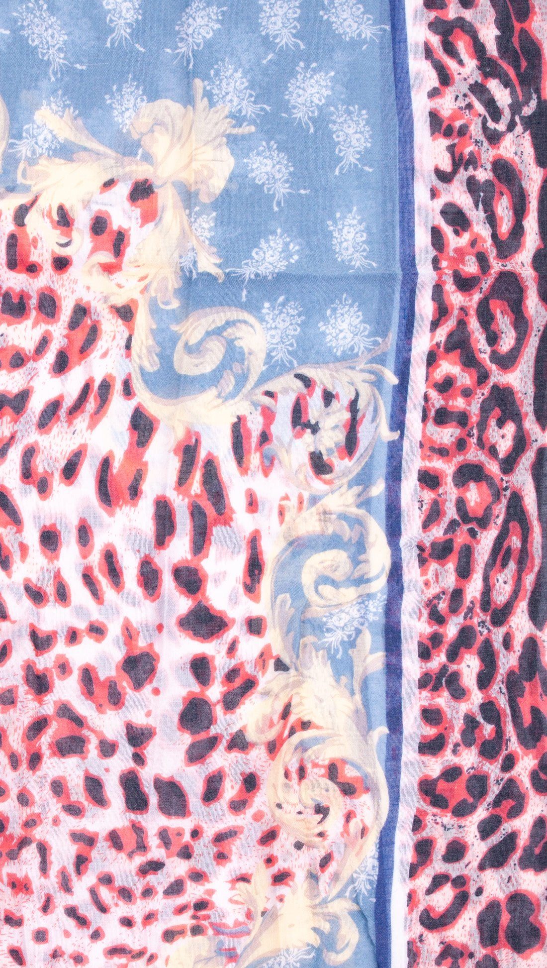 Rundschal Farben italienisch-römisches Loop, Schal weich mehreren Faera und Leopardenmuster rot Damen leicht Loopschal