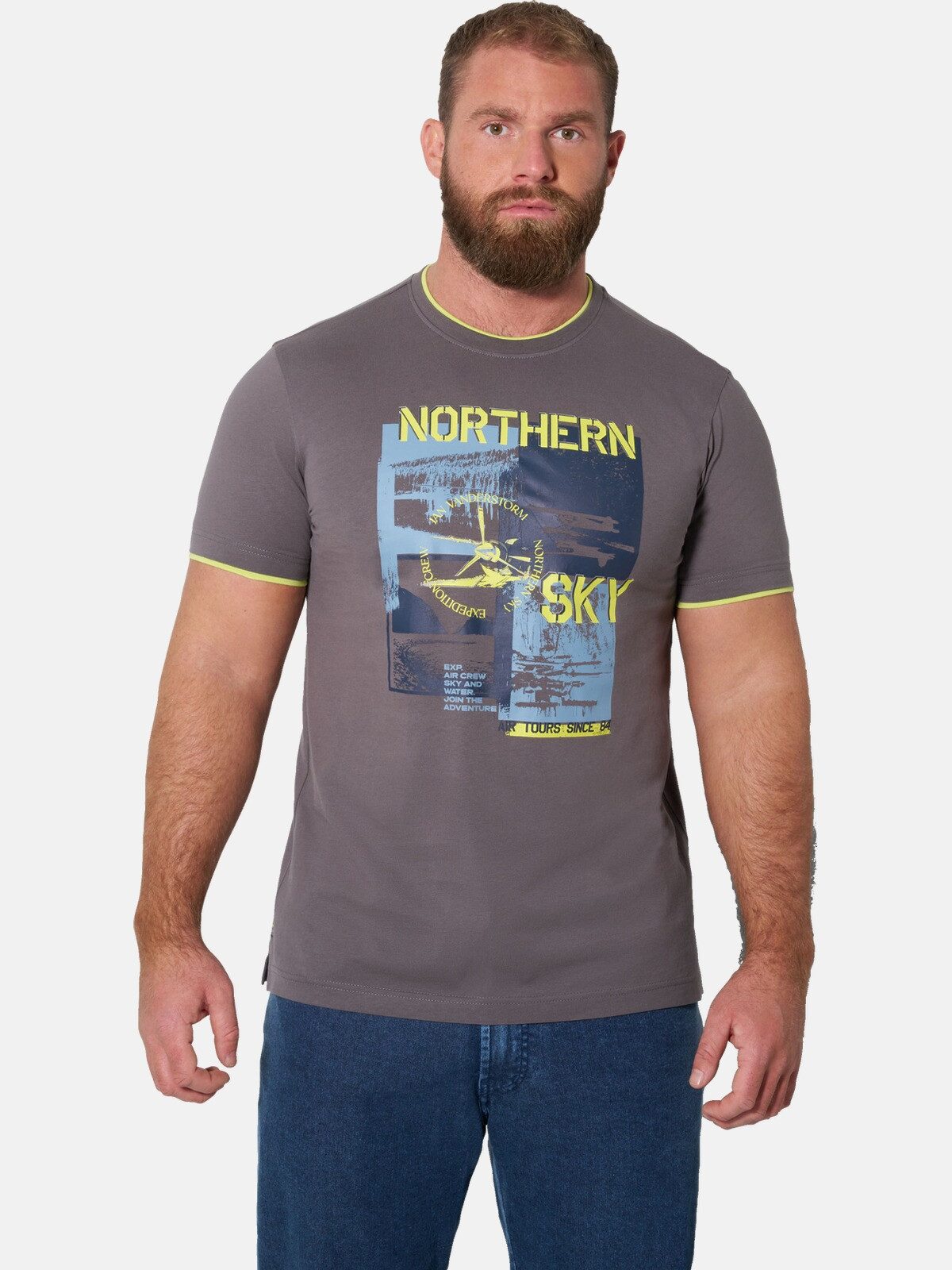 Jan Vanderstorm T-Shirt HENTUR mit knalligen Kontrasten