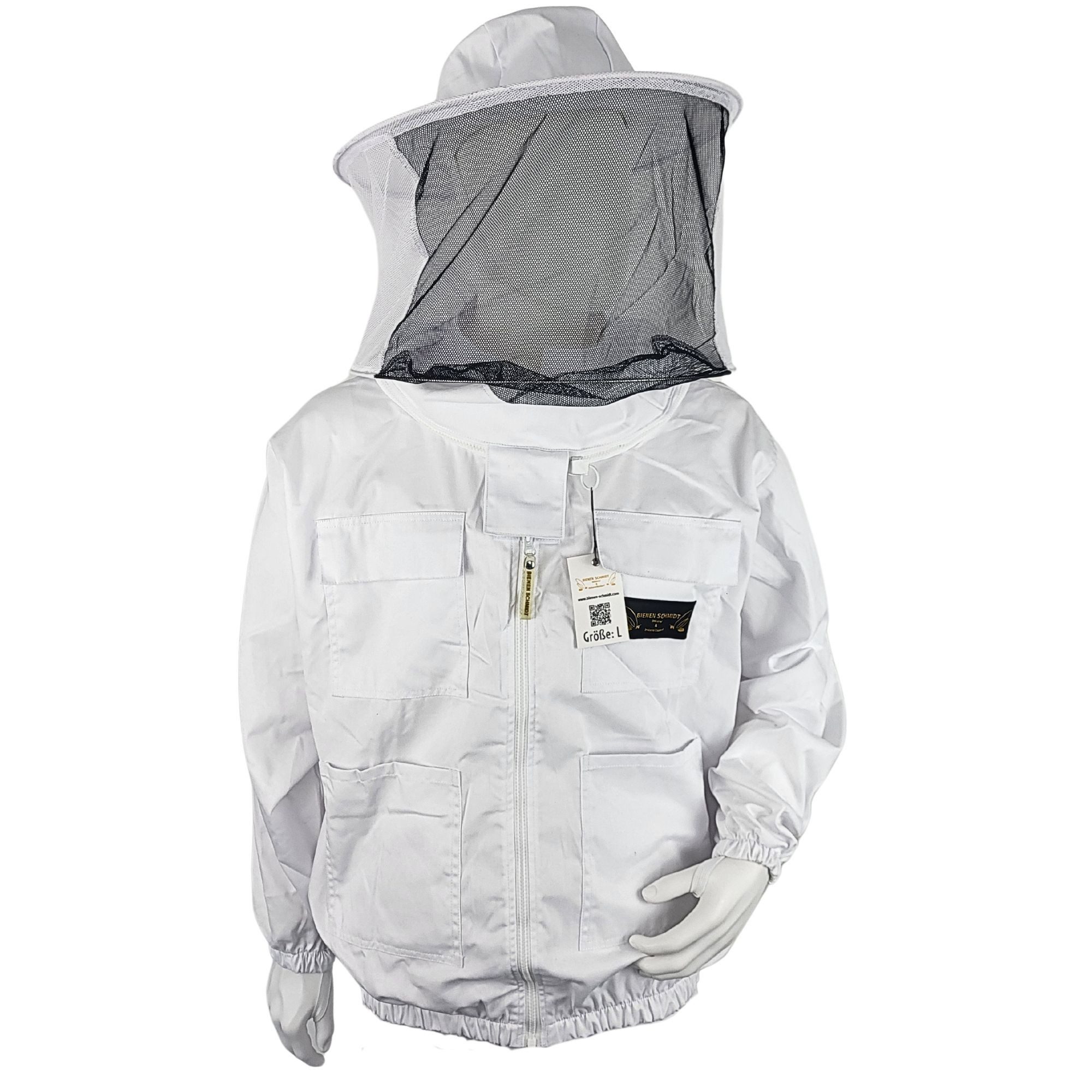 Arbeitsjacke Imkerschutzjacke BASIC mit integriertem Schleier & Reißverschluss