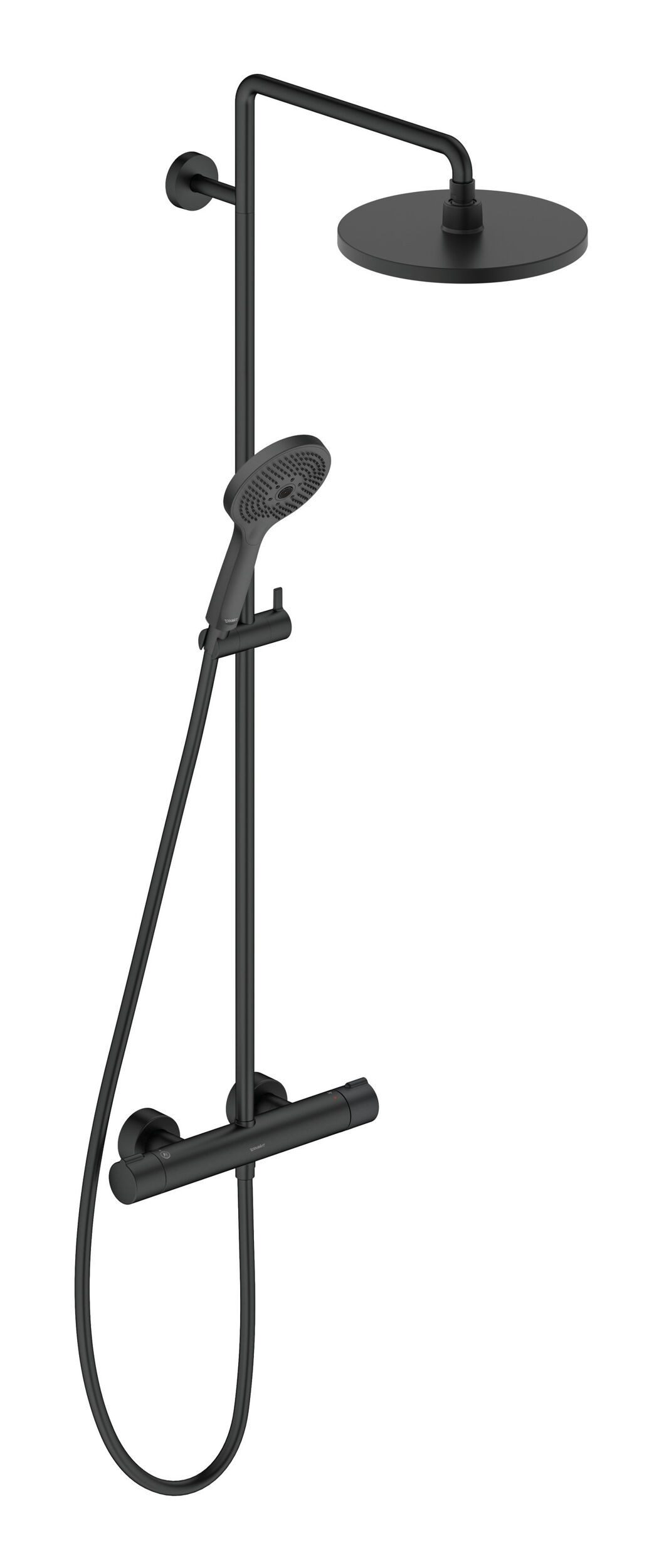 Duravit Duschsystem D.1, Höhe 120 cm, Serie C.1 mit Brausethermostat - Schwarz Matt