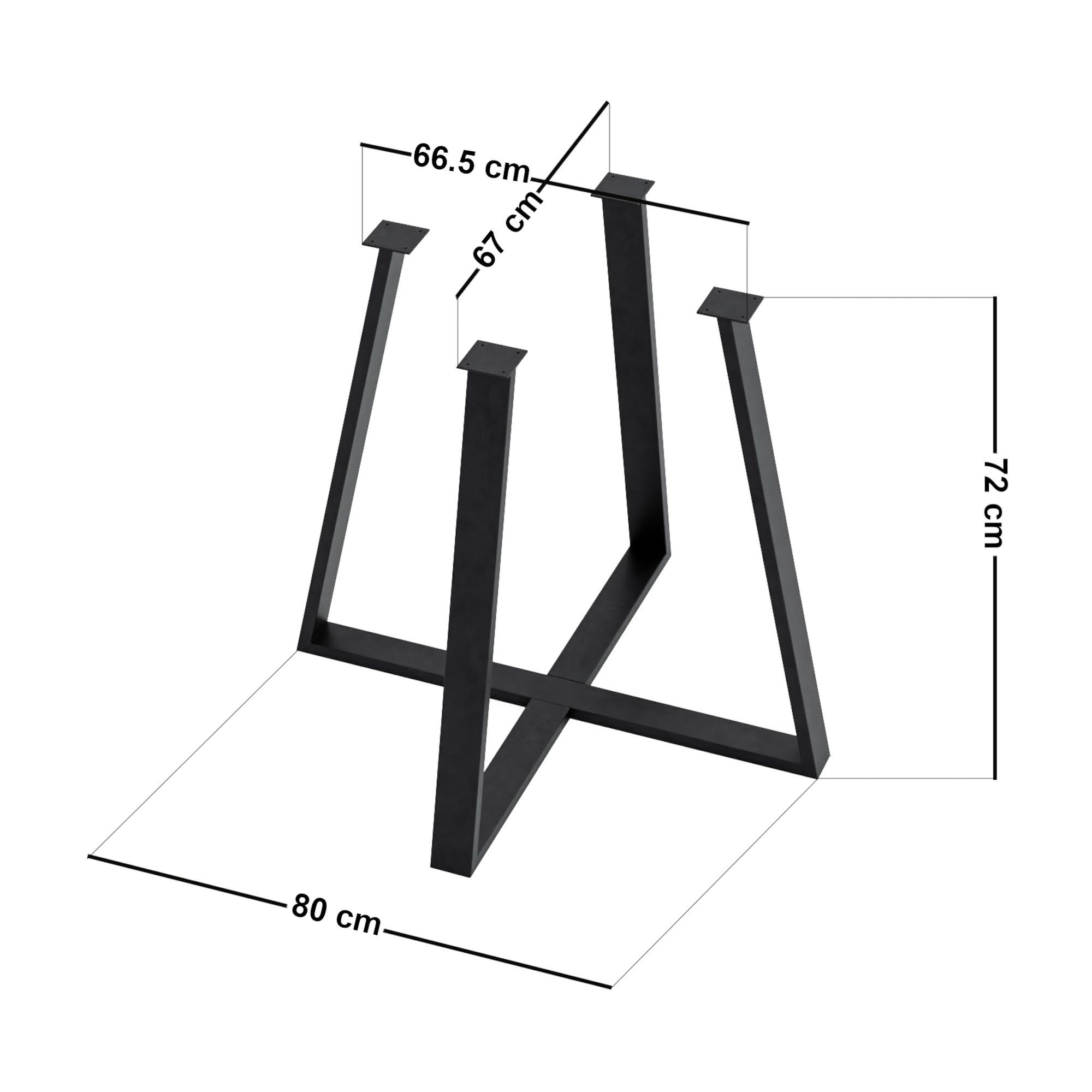 en.casa Tischgestell, »Kemijärvi« für DIY Stahl 72 x 80 x 80 cm Schwarz