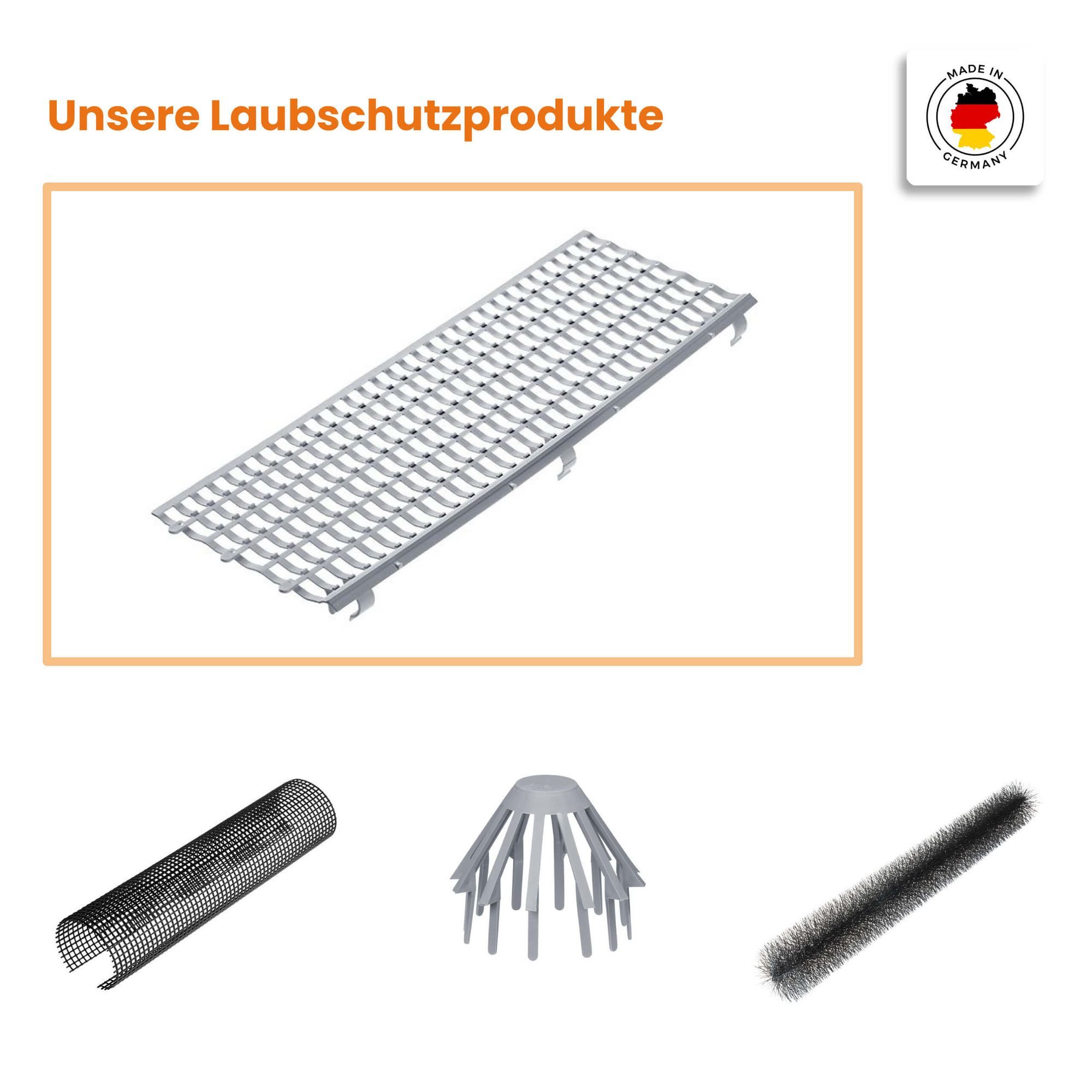 INEFA Dachrinne Laubfangstreifen Dachrinnen Laubschutz NW 100-150 (100-160mm), 100cm. 1 Stk., Dachrinnenschutz, Dachrinnenabdeckung Made in Germany