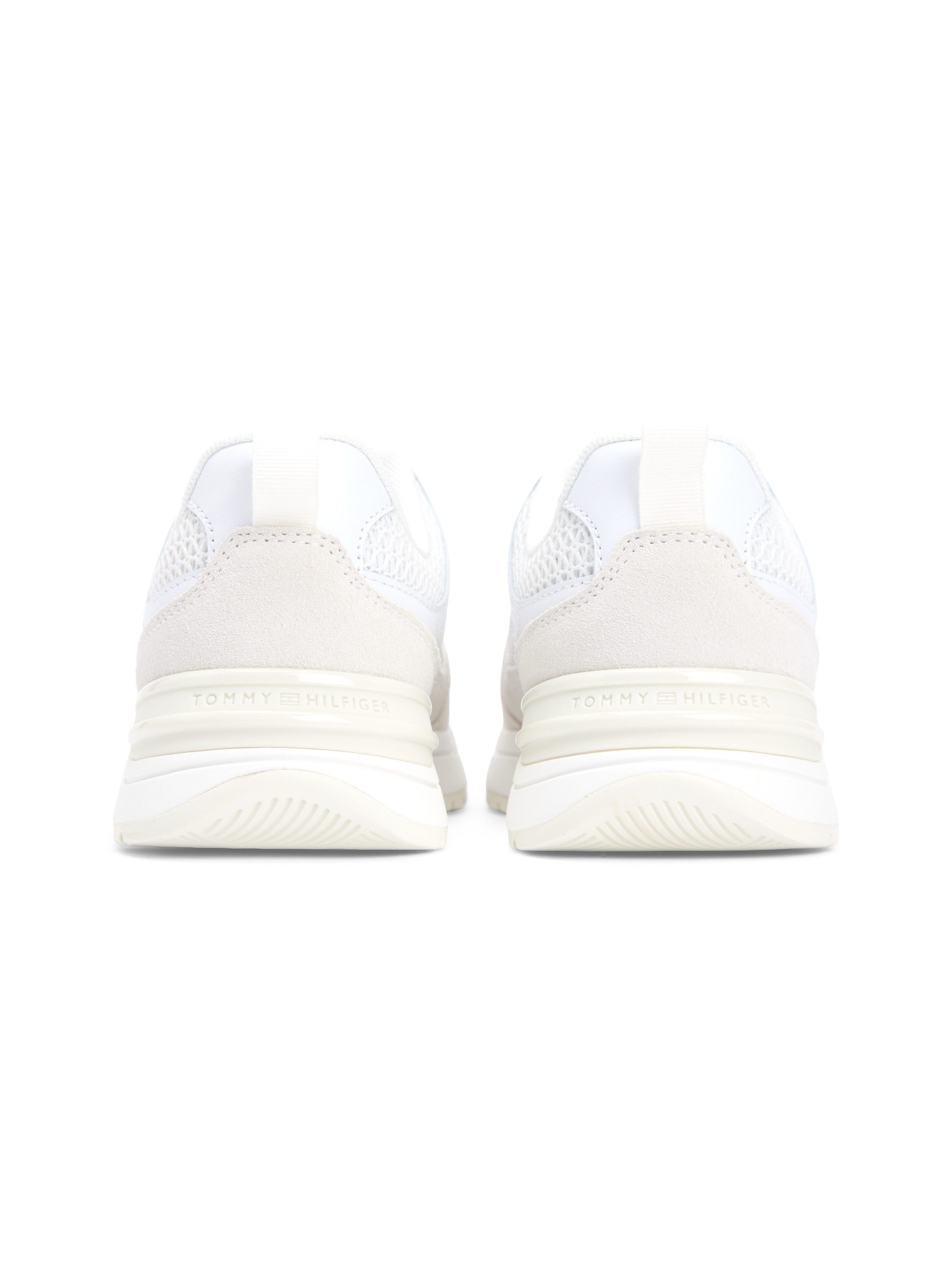 Tommy Hilfiger TH MIX MATERIAL RUNNER Plateausneaker Freizeitschuh, Schnürer, Plateausneaker mit Logoemblem