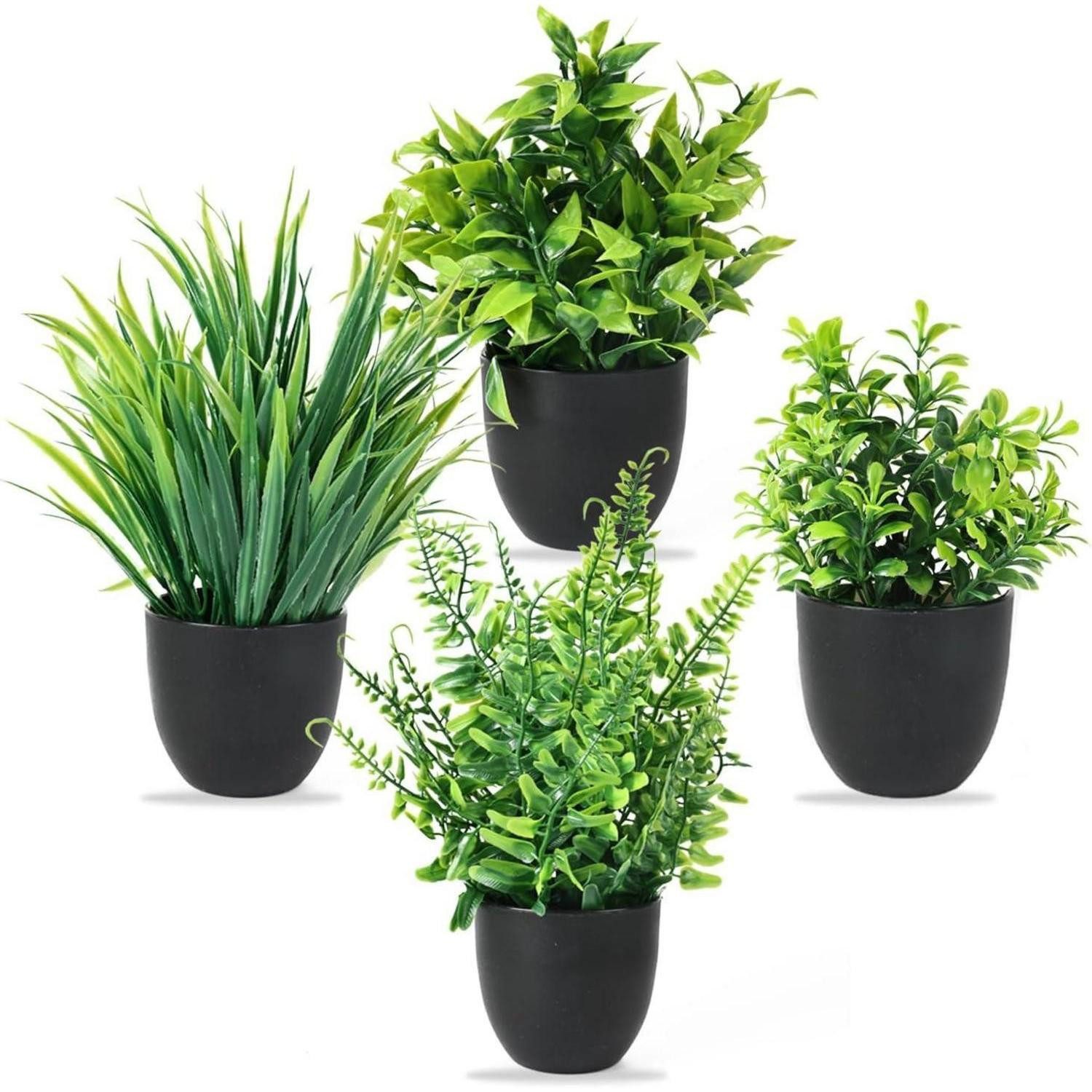 Künstliche Zimmerpflanze 4er Set Künstliche Mini