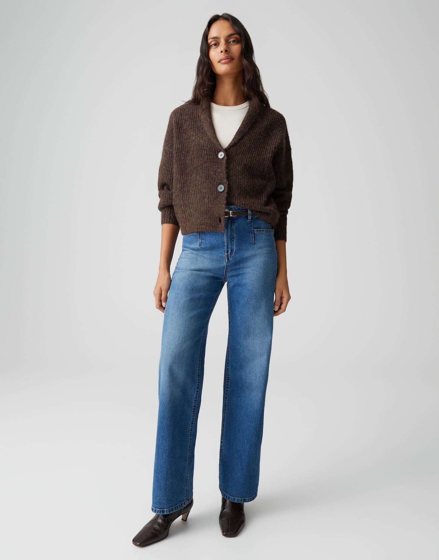 OPUS Weite Jeans MIVY CITY aus Dry Indigo® High Rise Wide Leg, Long, Crinkle-Effekte