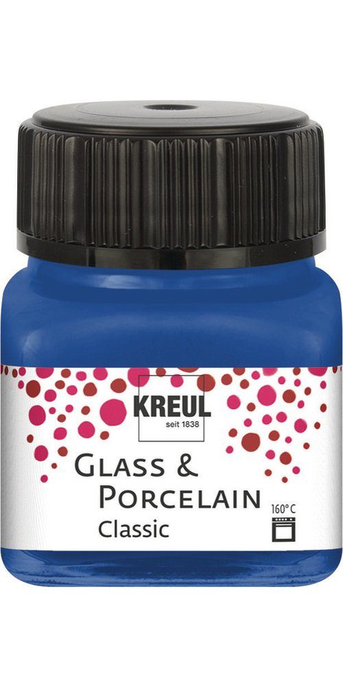 Kreul Bastelfarbe Glass & Porcelain Classic, 20 ml Kobaltblau