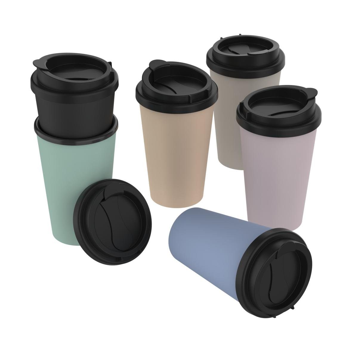elasto Coffee-to-go-Becher Bio-Kaffeebecher "PremiumPlus", Praktischer und umweltfreundlicher To-Go-Becher für unterwegs.
