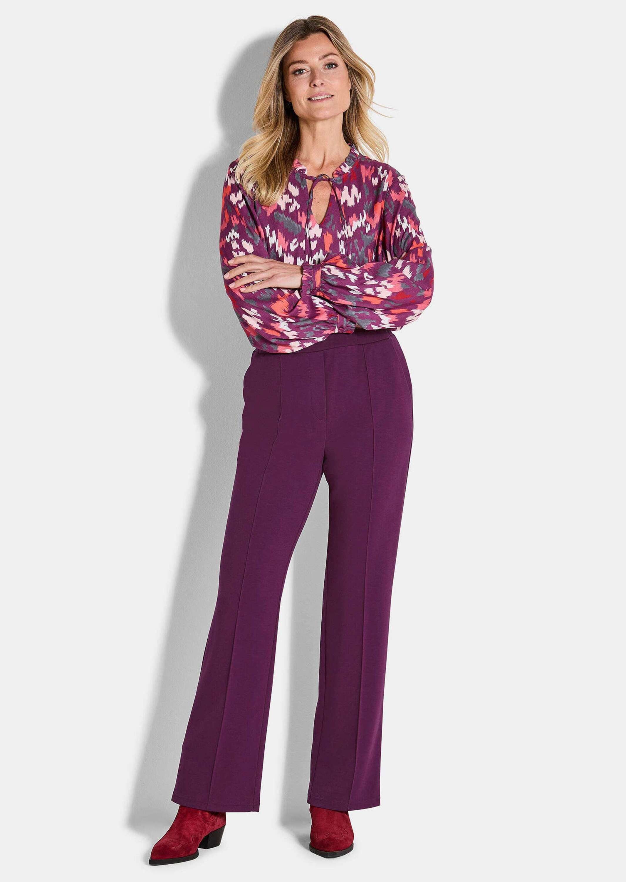 GOLDNER Stoffhose Weite Stoffhose VERA mit Biesen Lange Hose mit Rundum-Deh günstig online kaufen