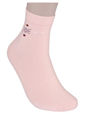 Die Sockenbude Kurzsocken WELLNESS - Damen Kurzsocken (Bund, 5-Paar, blau rot rosa) mit Komfortbund ohne Gummi