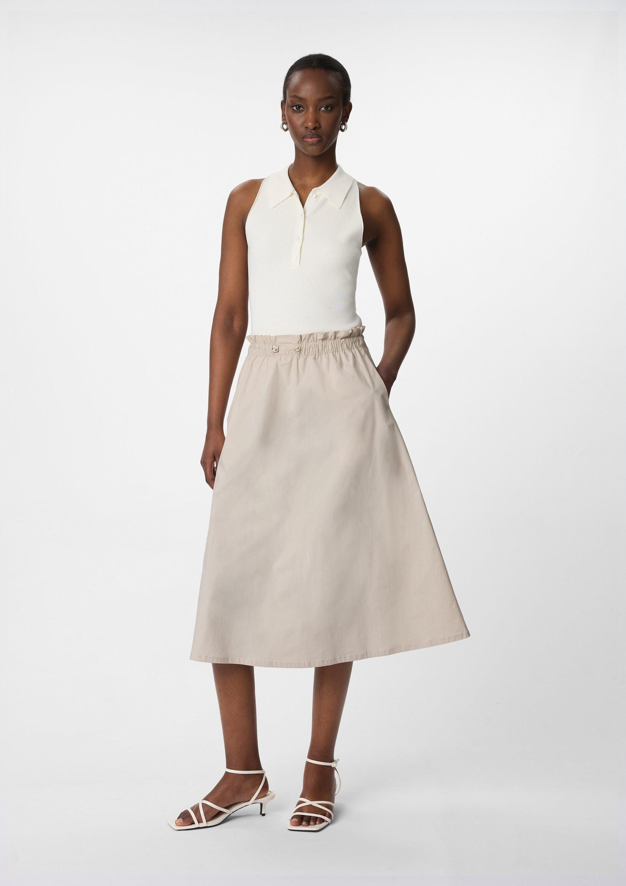 comma Midirock Rock Ausgestellter Popeline-Rock mit Elastikbund