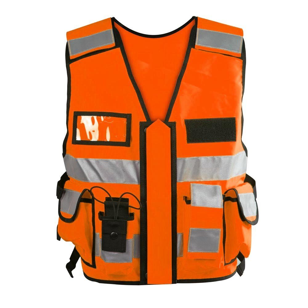 OBRAMO Warnweste Einsatz-Warnweste Sicherheitsweste Reflektierend Orange 5XL-6XL