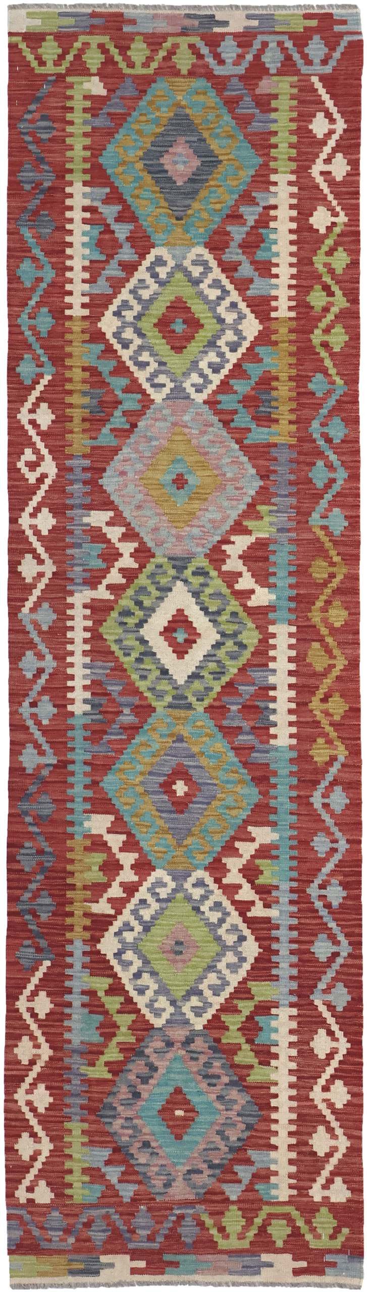 CABBEL Orientteppich 289x83 cm Kilim Multicolor Kelim Teppich Schurwolle Handgewebt Unikat, rechteckig, Höhe: 4 mm, 100% Schurwolle – weich und pflegeleicht