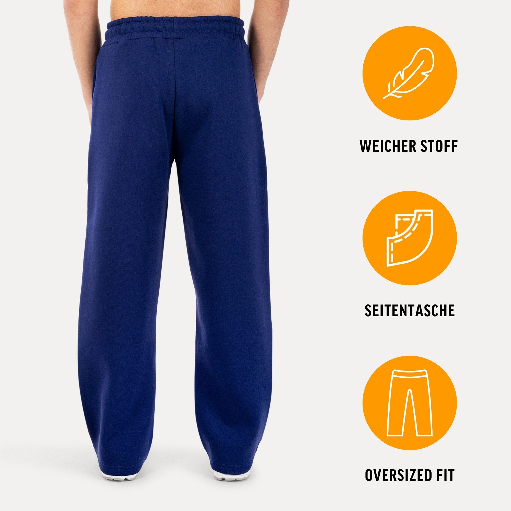 Smilodox Jogginghose Oswin, Trainingshose Herren, Baggy Fit mit elastischem Bund, Gym weites Bein, weiches Sweat, sportlicher Look, Logo-Detail