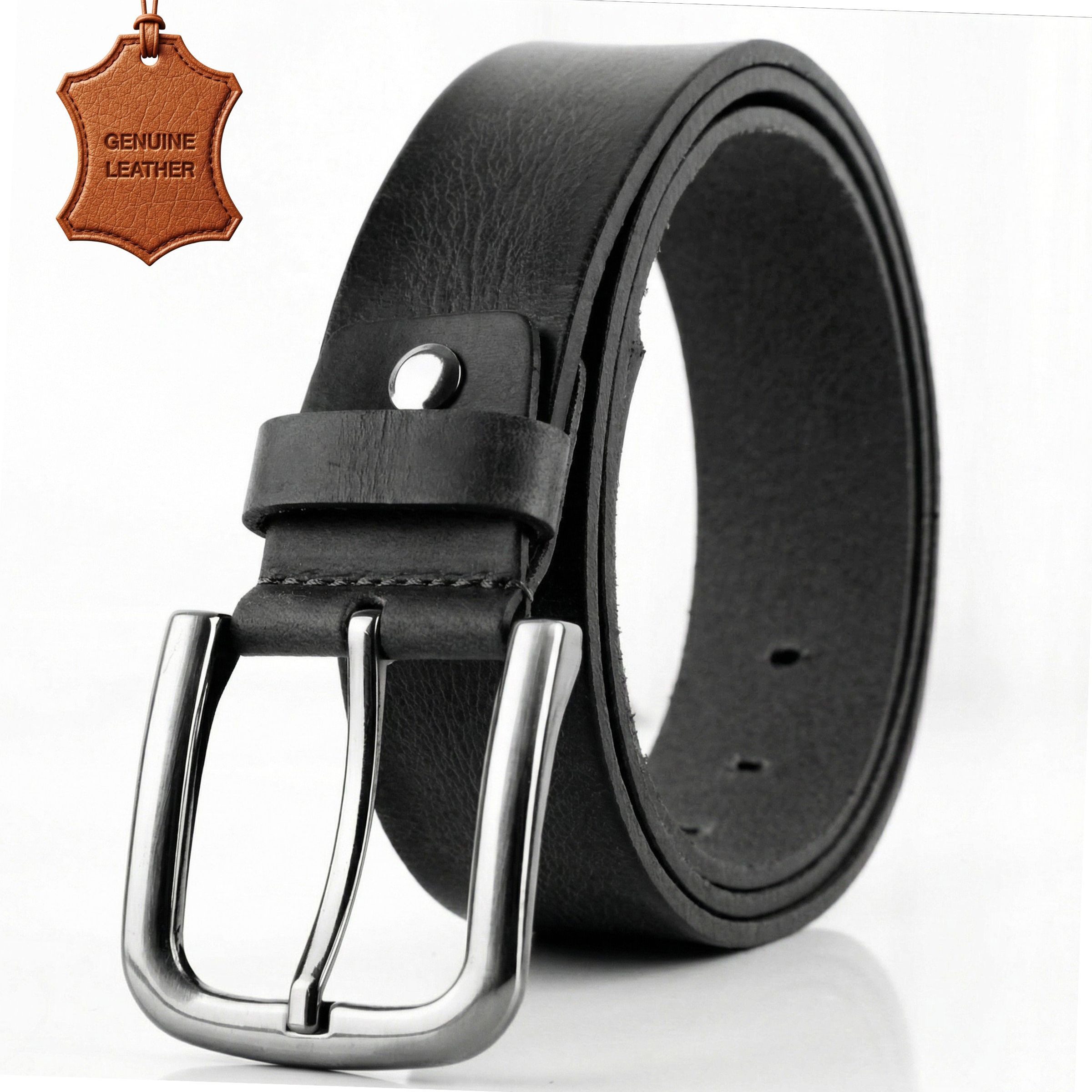 herémood Ledergürtel Gürtel Herren 4 cm breit Ledergürtel Jeans Premium Weihnachtsgeschenke (100 % Echtleder Gürtel handgefertigt, hochwertig verarbeitet, kürzbar, 1-St., Schwarz 120 cm – 4 cm breit – echtes, robustes Büffelleder, langlebig) Schwarzer Gürtel Herren – robust & edel, ideales Herrengeschenk