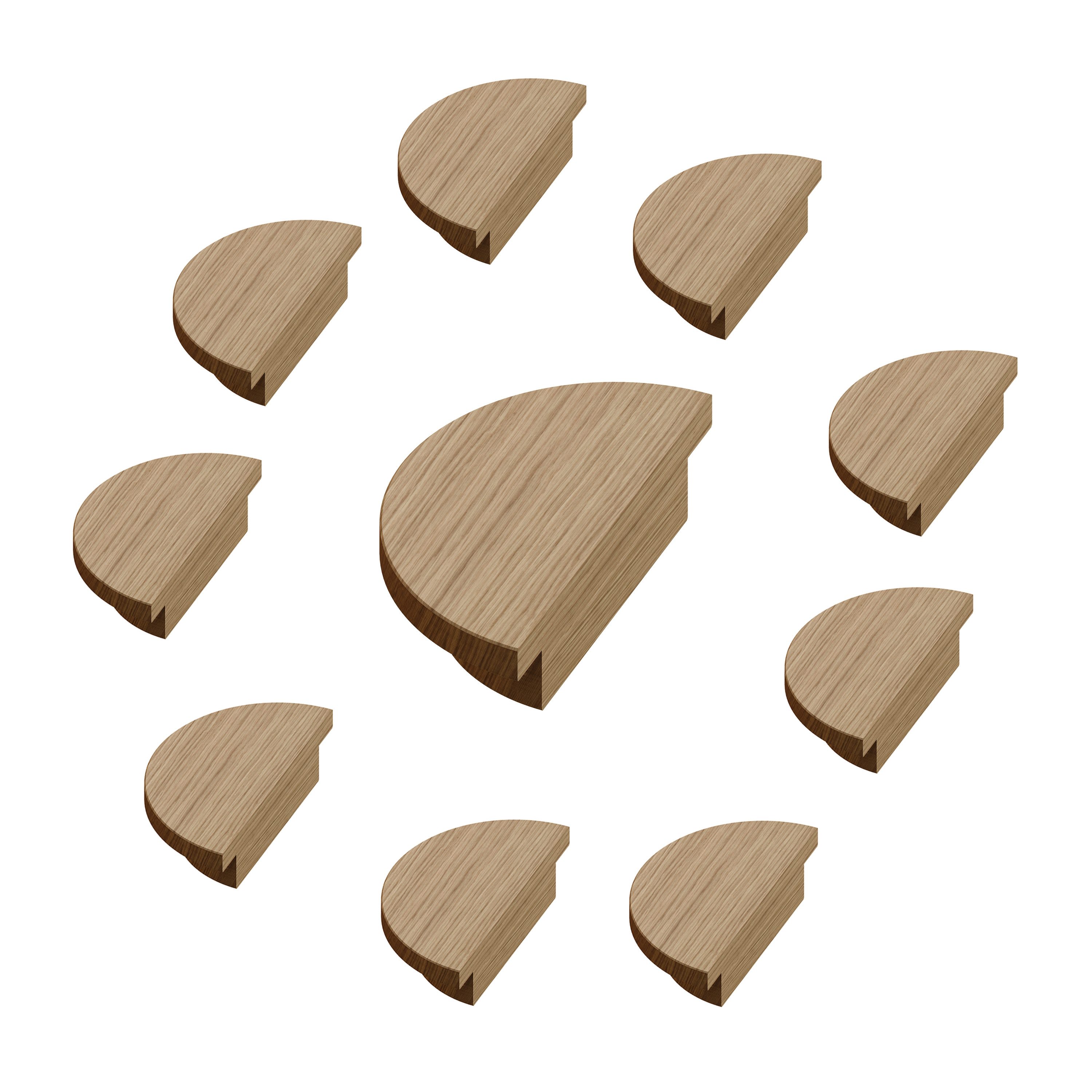 sossai® Möbelgriff Eichenholzgriff / Echtholzgriff, GAH02 (10-St), Lochabstand 20mm