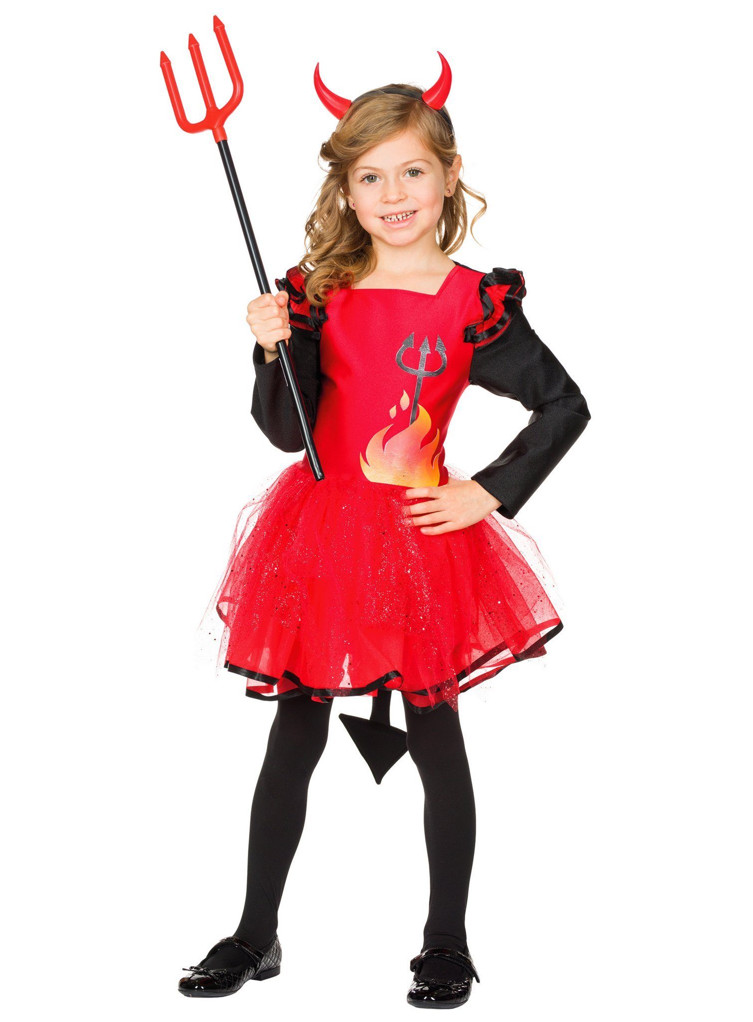 Rubie´s Teufel-Kostüm Teufelskleid - Halloween Kostüm Kinder Mädchen, Freches Halloweenkostüm für Mädchen