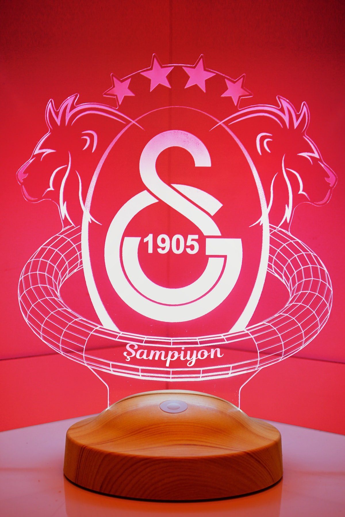 Geschenkelampe LED Nachttischlampe Galatasaray Fanartikel Nachtlicht Farben für Leuchte GS Jungen, Geschenk integriert, Geburtstagsgeschenk, Fans fest 7 3D