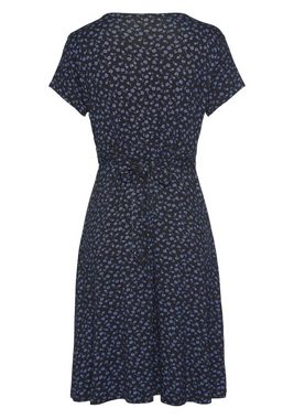 Vivance Jerseykleid mit Blümchenprint und V-Ausschnitt, figurschmeichelndes Sommerkleid