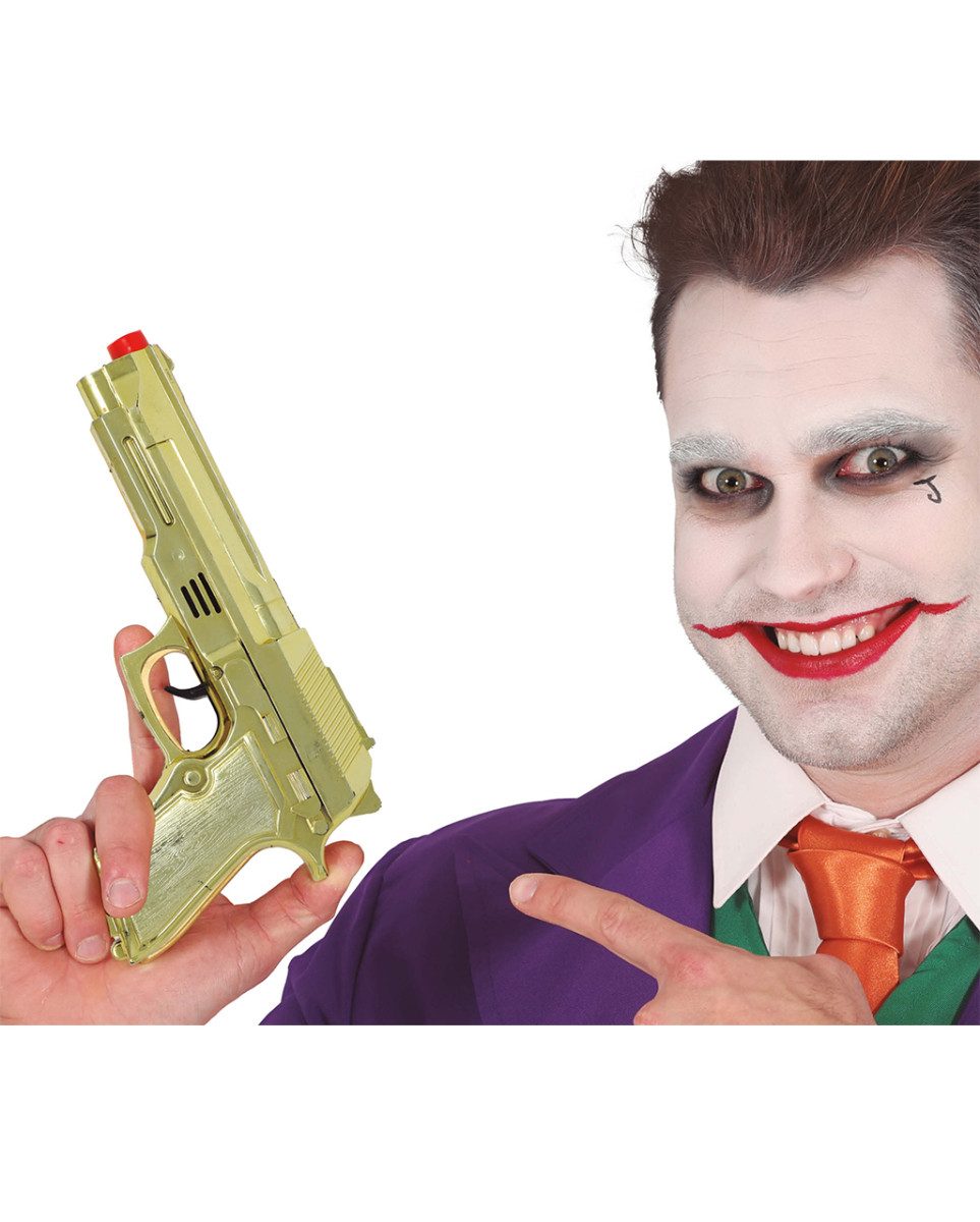Horror-Shop Blaster Goldene Pistole als Spielzeugwaffe & Kostümzubehör