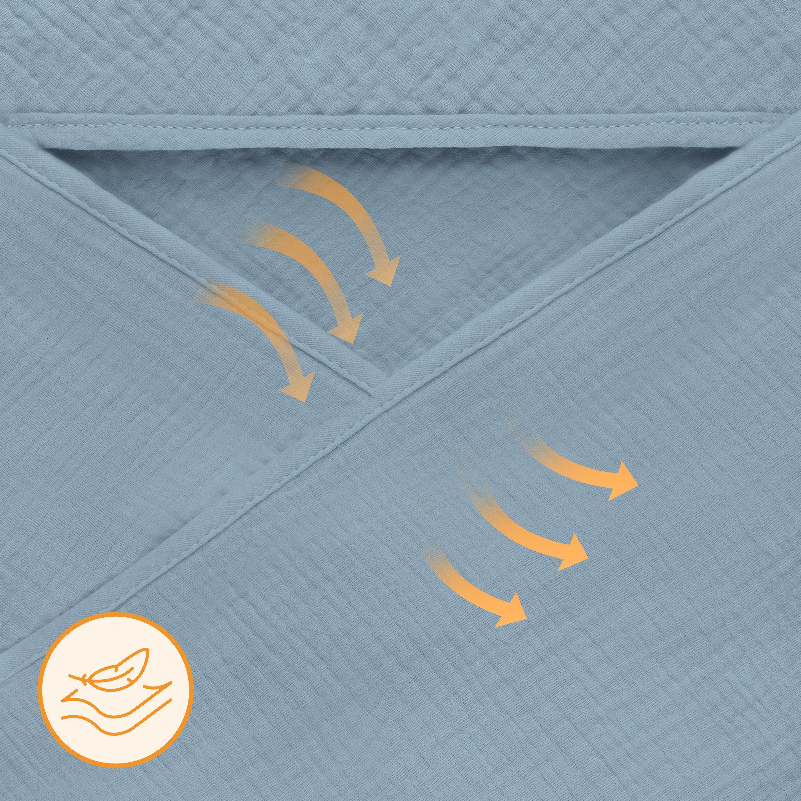 lionelo Kapuzenhandtuch MUSLIN HOODED TOWEL, Musselin 100% - Außergewöhnlich weich und sanft