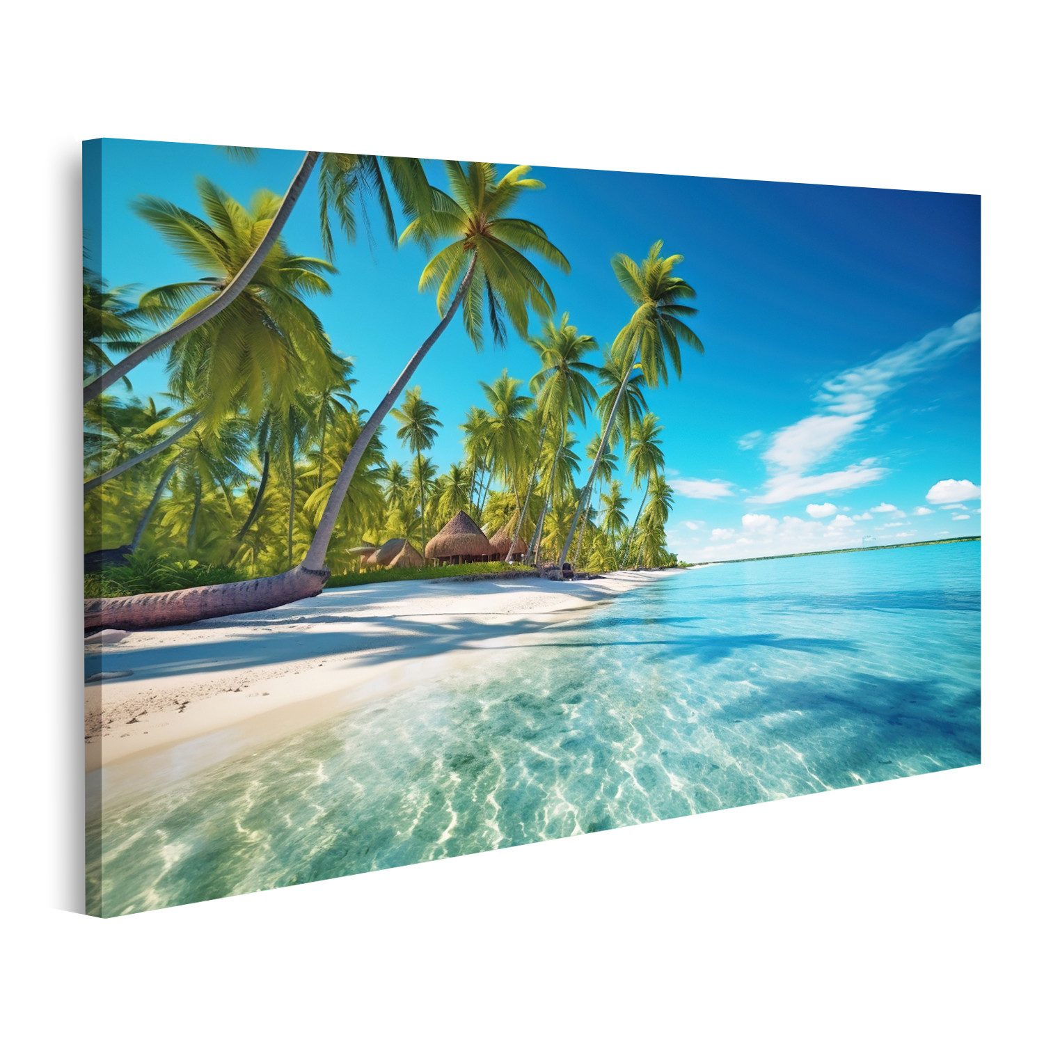 islandburner Leinwandbild Meer Strand Weißer Sand Palmen Blaues Wasser Himmel Schöne L Bilder