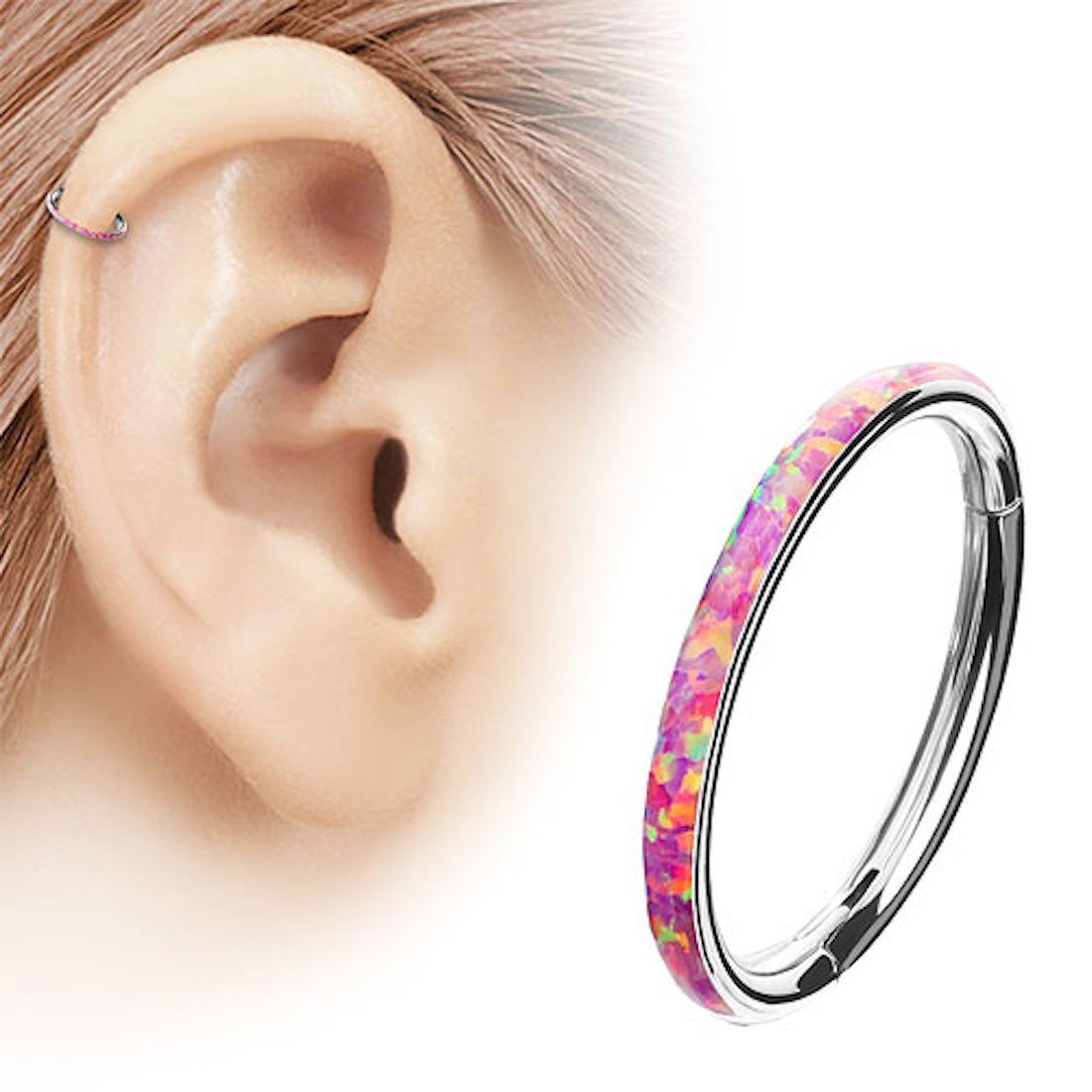 Taffstyle Nasenpiercing Septum Piercing Segmentring Scharnier Clicker mit O günstig online kaufen
