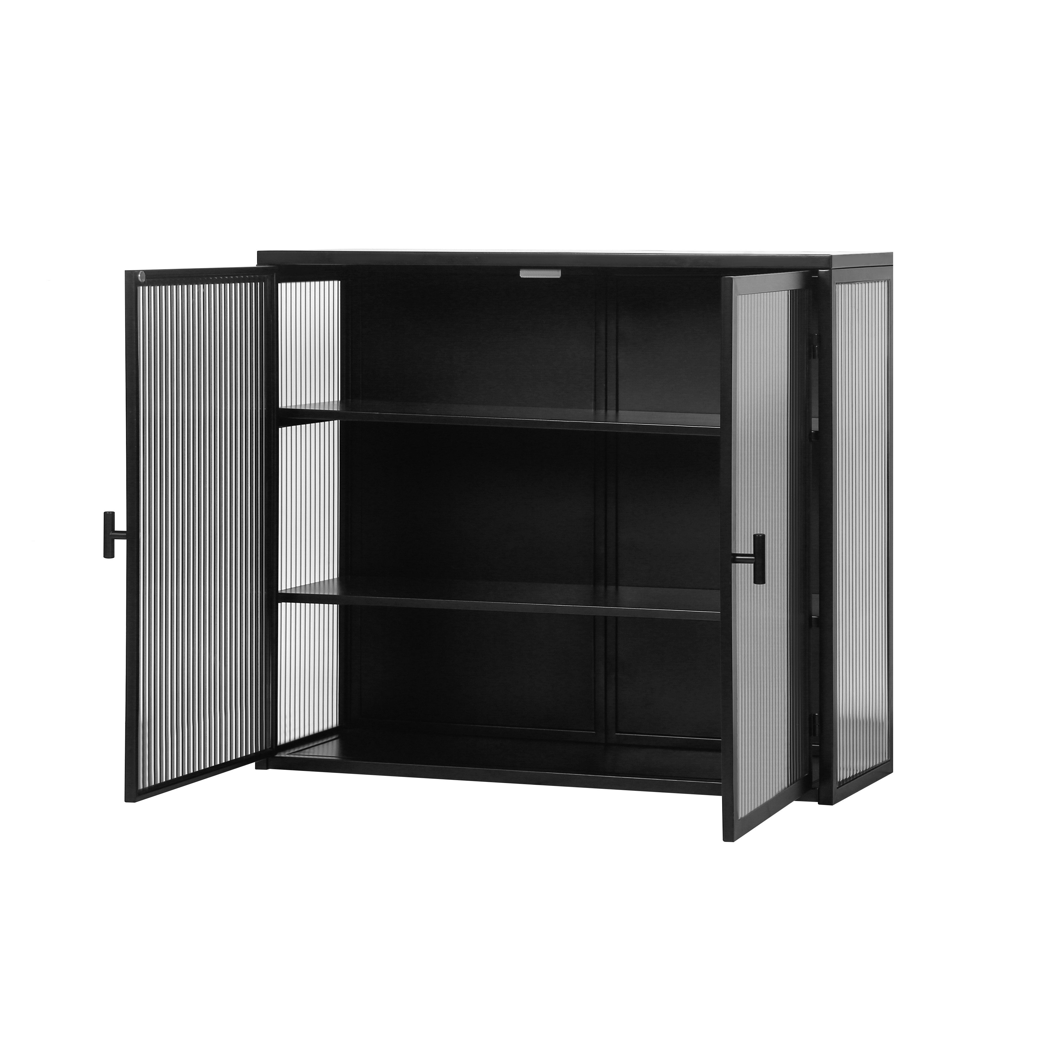 OKWISH Hängeschrank mit Glastüren, dreistufiger Stauraum günstig online kaufen