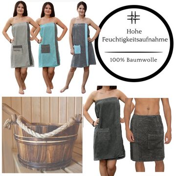 JEMIDI Saunatuch Damen Sauna Frottee Kilt Sarong M-XXL - Anthrazit - 100% Baumwolle, (1-St)