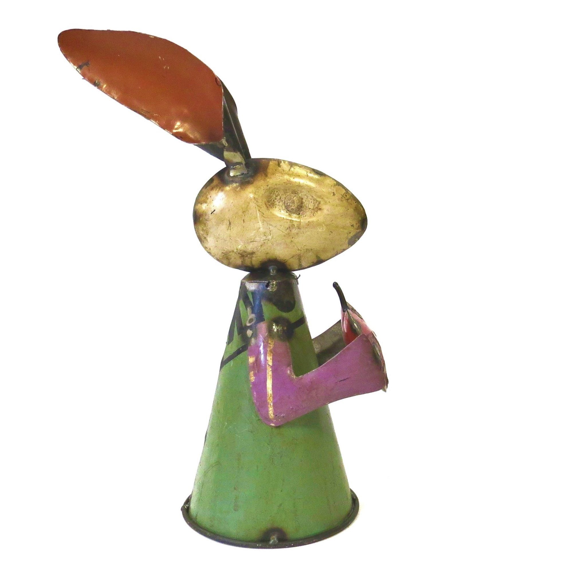 Osterhase Oster Hase mit Apfel Retro Stil Metall 27 cm, Handarbeit | Osterhasen