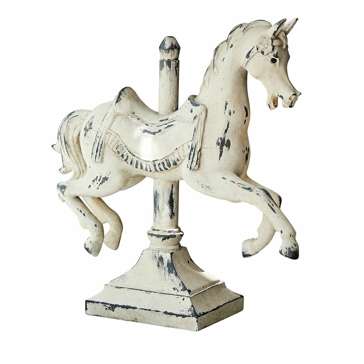 antikweiß Deko-Pferd Mirabeau Dekofigur Bellefonte