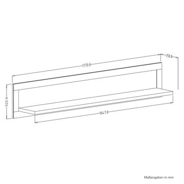 Lomadox Wandregal EPSOM-83, Wandboard grün Landhaus Stil 177x32x25 cm