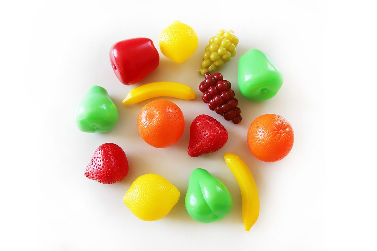 GOWI Spiellebensmittel, (Früchte, 14-tlg), für Kaufladen oder Kinderküche