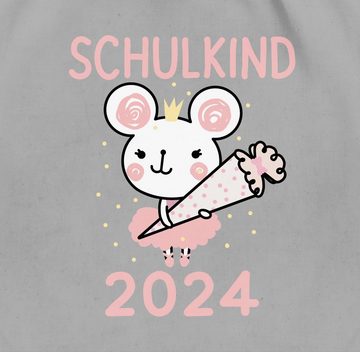 Shirtracer Turnbeutel Maus mit Schultüte Schulkind 2024, Schulanfang & Einschulung Geschenk Turnbeutel