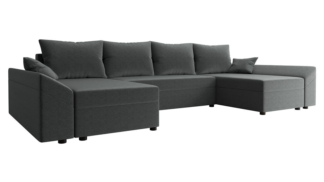 MIRJAN24 Wohnlandschaft Dante U Lux, symmetrisches Sitzer Sofa, U-Form Eckcouch, 5 mit und Ecksofa Bettkasten, Schlaffunktion