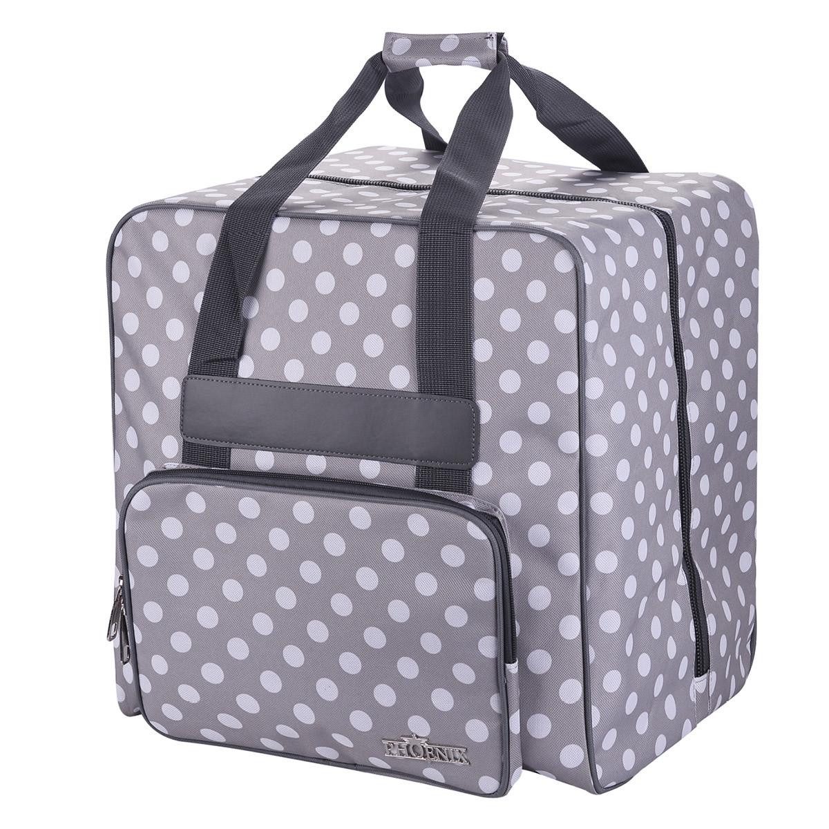 Phönix Nähmaschinentasche Phönix Overlocktasche Polka Dots grau