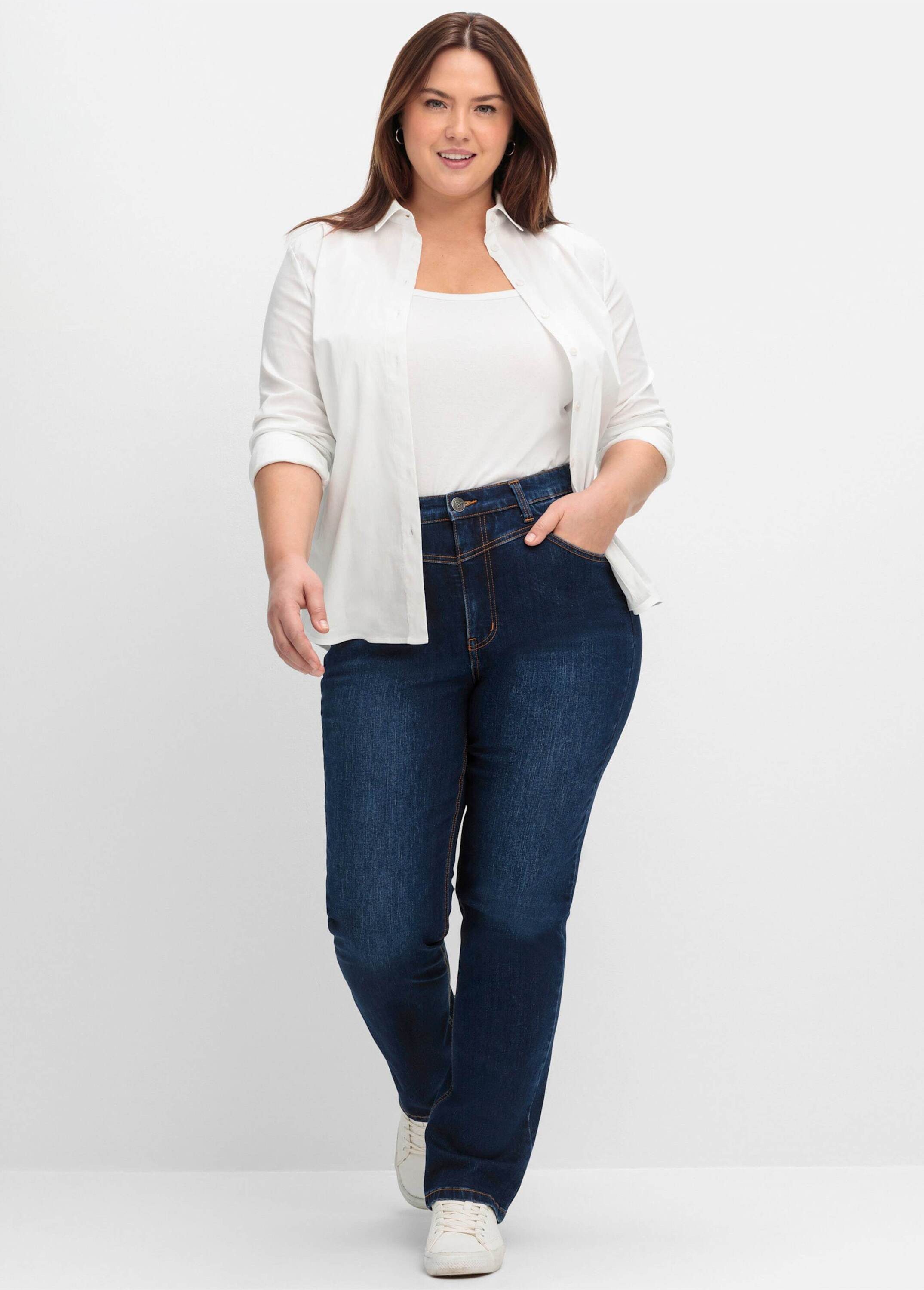 Sheego Bequeme Jeans Stretch-Jeans mit Bodyforming-Effekt – Bild 3 von 5
