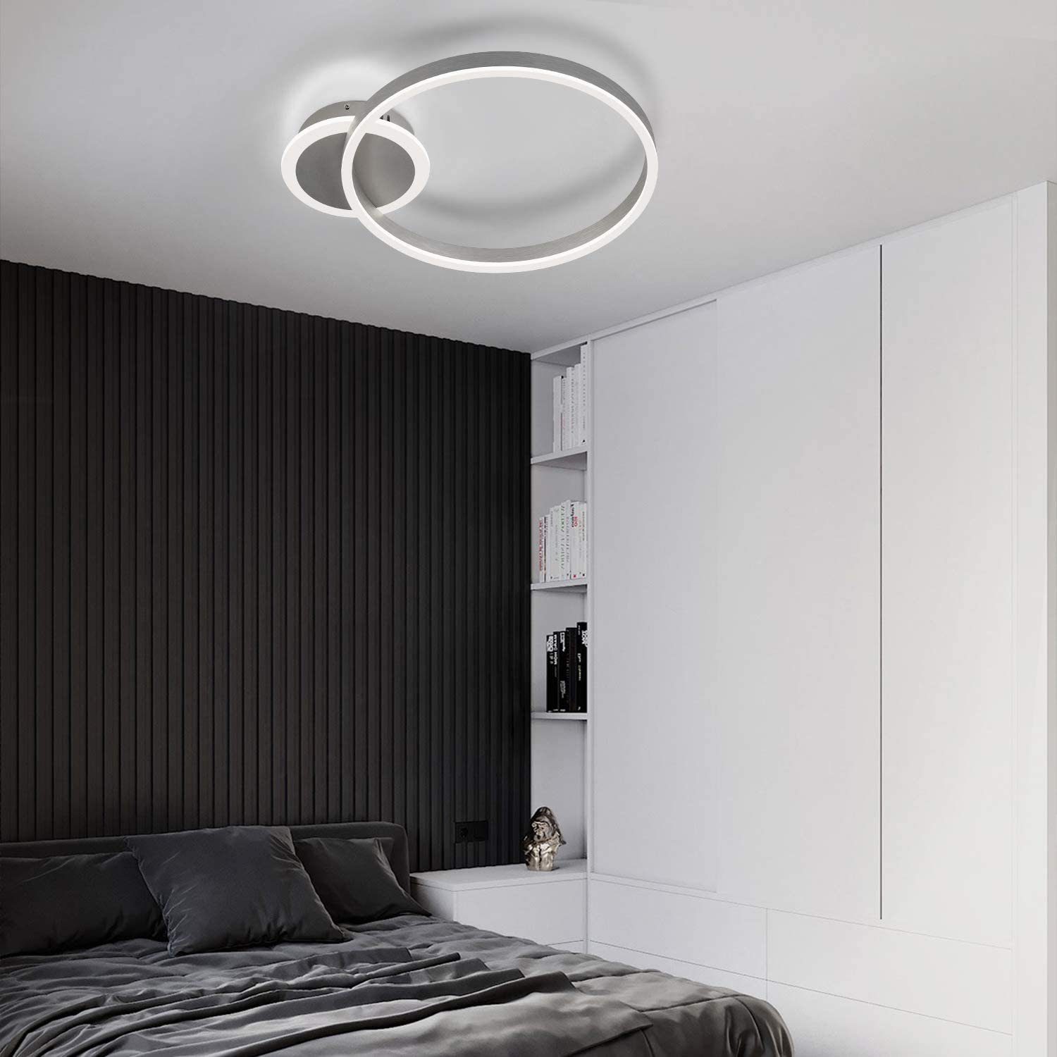 ZMH LED Funktion Schlafzimmer fest für Ring Wohnzimmer Memory mit Deckenleuchte Fernbedienug, Küche Esszimmer, dimmbar, integriert, LED
