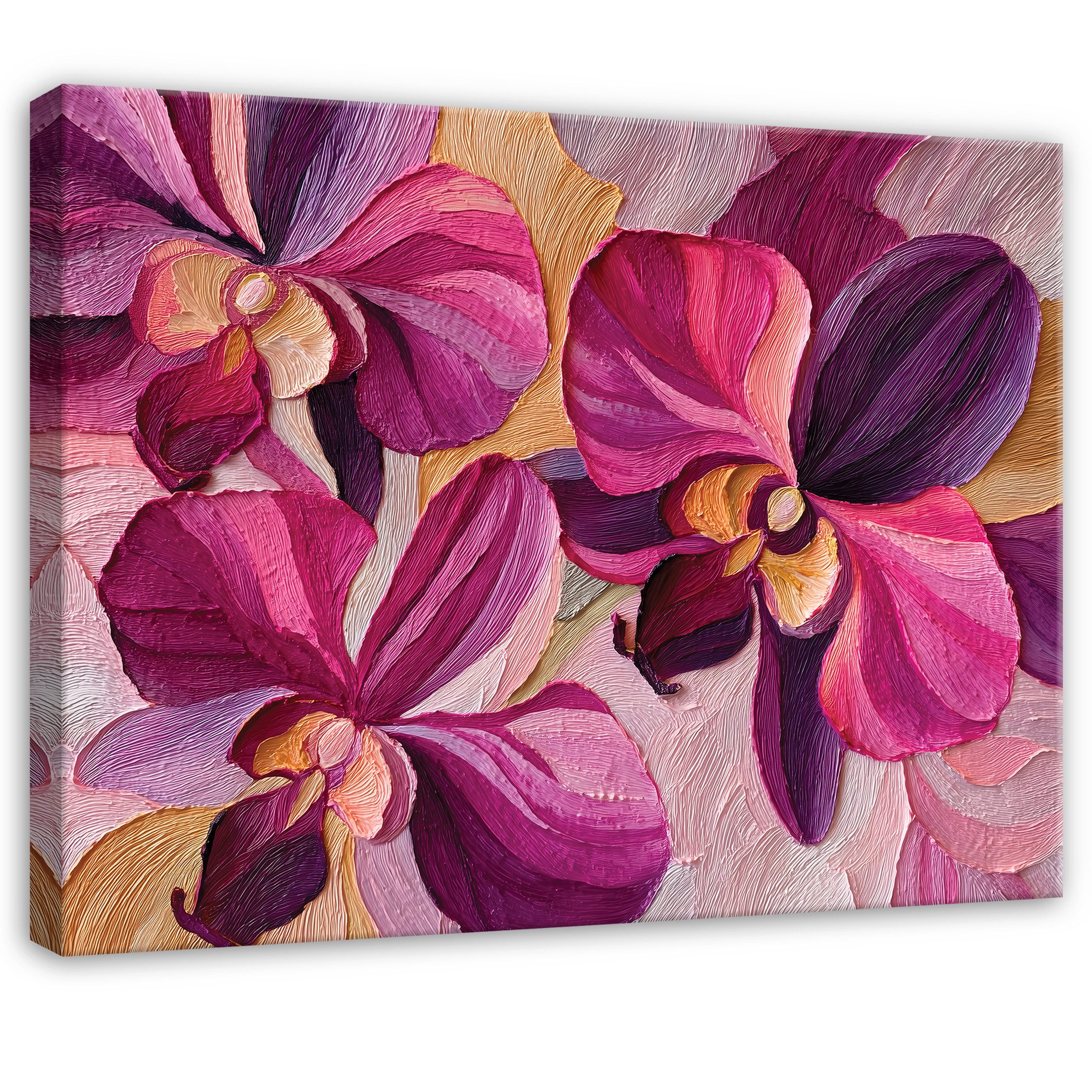 Wallarena Leinwandbild Blumen Rosa Lila Modern Wandbilder Wand Deko XXL Изображения, Blumen (groß Изображения Wohnzimmer Schlafzimmer Einteilig, 1 St), Изображения Klein Wohnzimmer Schlafzimmer Küche Wandbild Wand Deko 40x30
