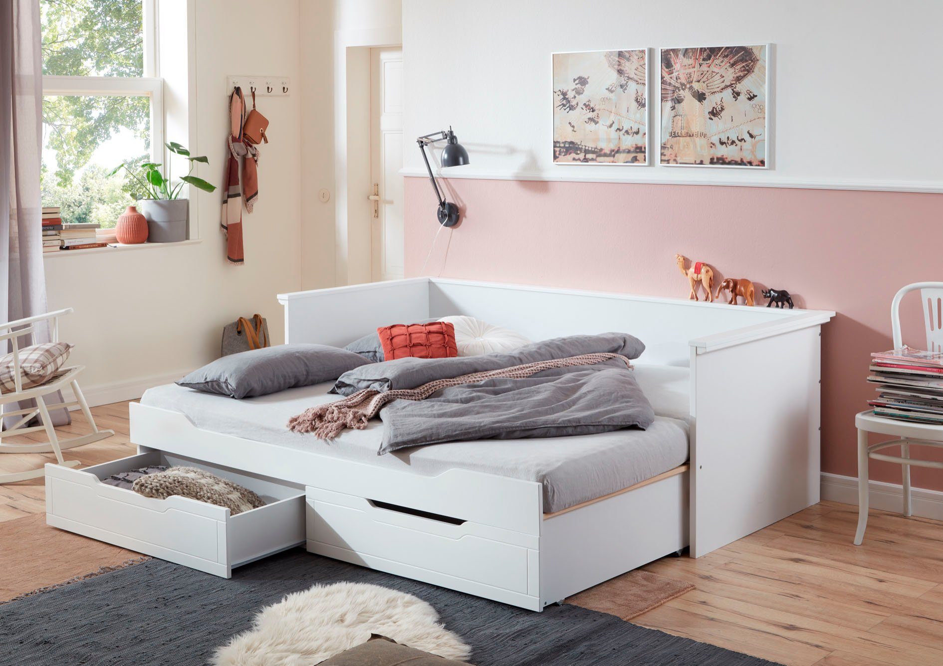 Relita Funktionsbett »Lina«, mit ausziehbarer Liegefläche und 2  Schubkästen, wahlweise mit Matratze online kaufen | OTTO