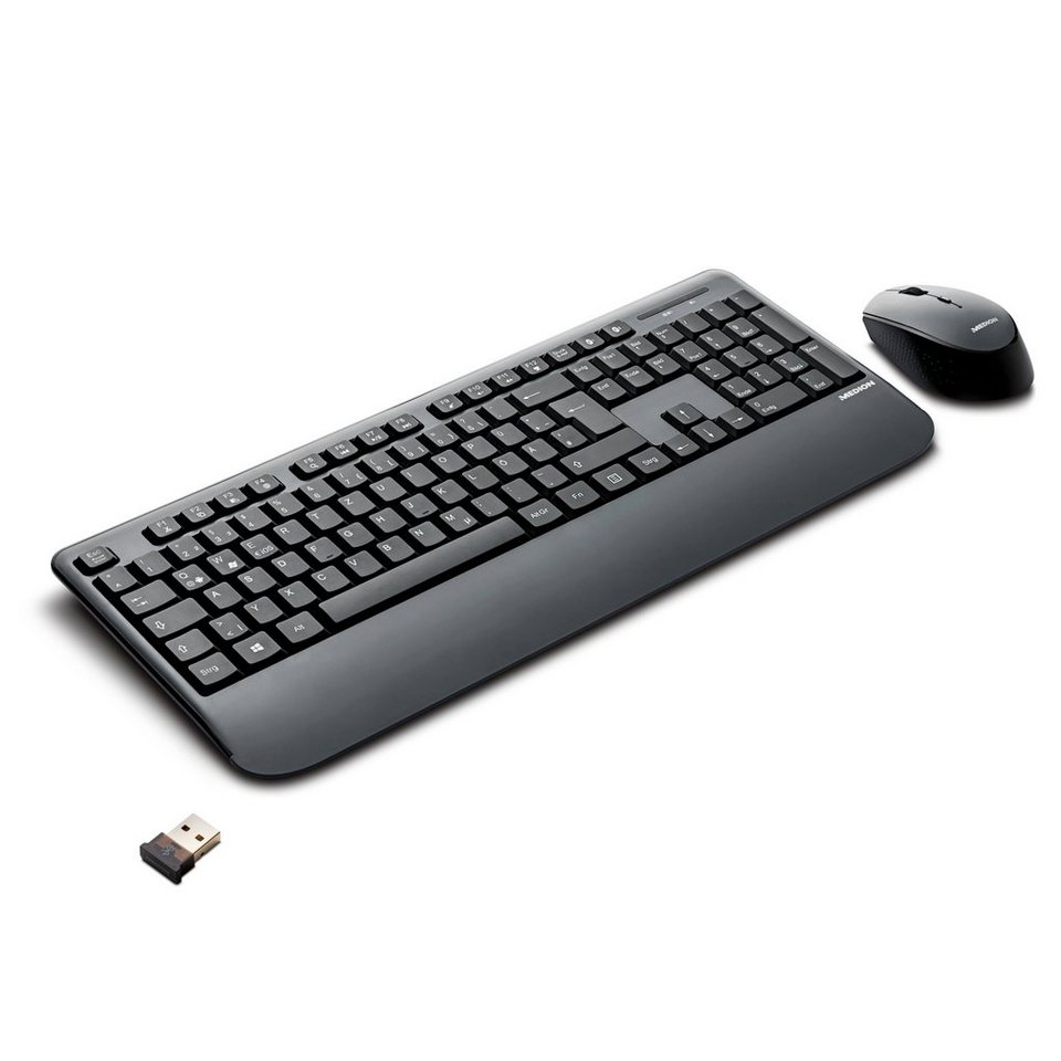 Medion® LIFE® E81114 kabelloses Bluetooth Tastatur und Maus Set, plug and  play Tastatur- und Maus-Set, (Packung, 1 St., Tastatur-/ Maus-Set (inkl.  Batterien) MD85014), MD85014